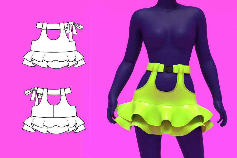 How to Sew a Garter Mini Skirt with Flounce Ruffles
