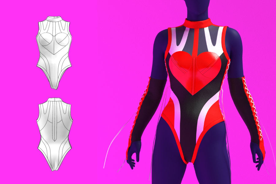 How to Sew a Heart Color Block Sleeveless Leotard