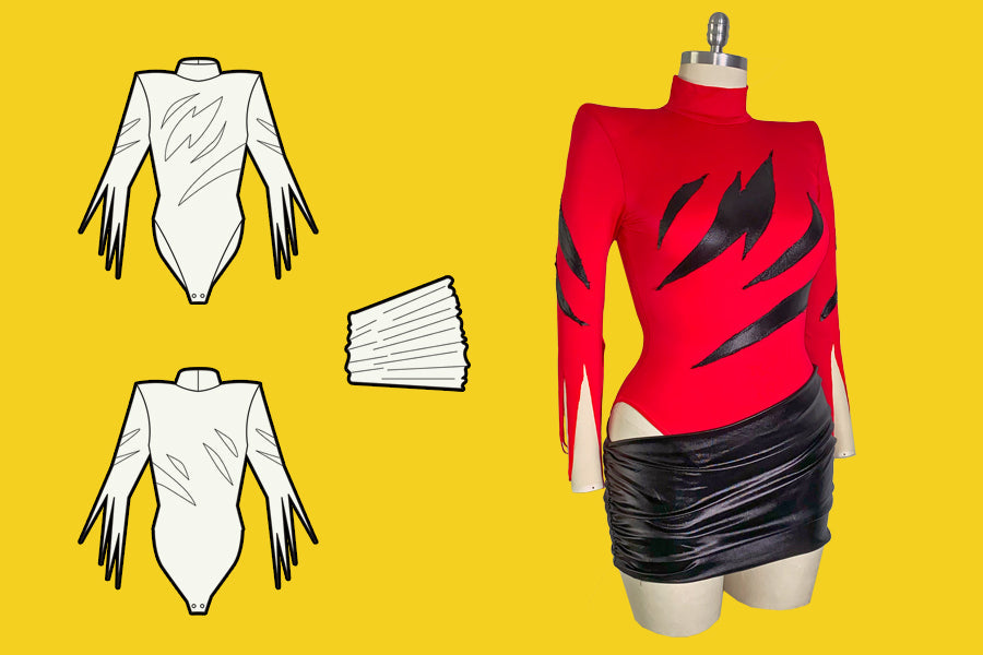 How to Sew a Slasher Leotard and Skirt Drag Queen Halloween Costume