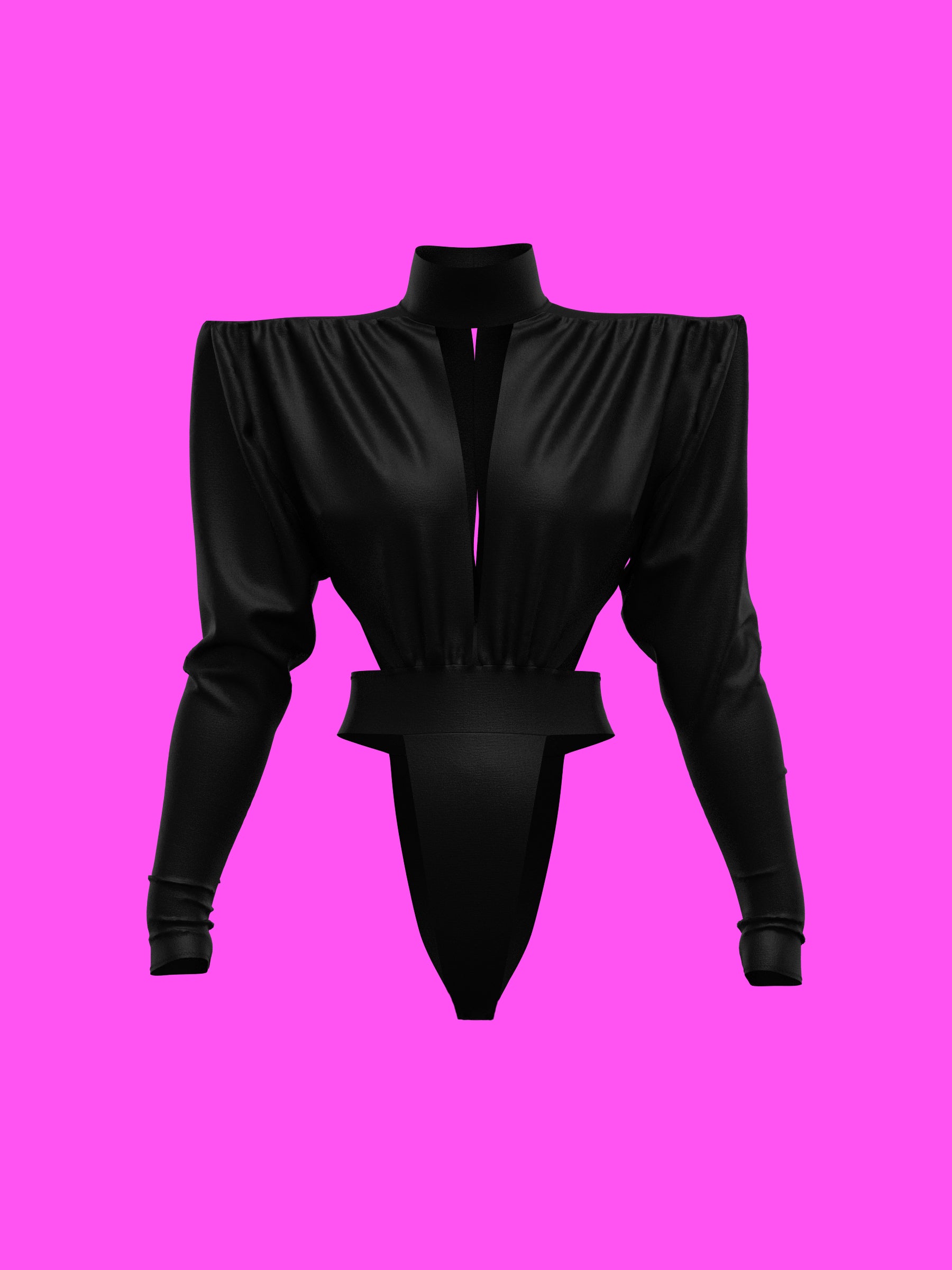 80s Shoulder Pad Leotard Sewing Pattern For Drag Queens Bodysuit Sexy Stretch Dancewear Festival Stripper Rave Costume garment Front