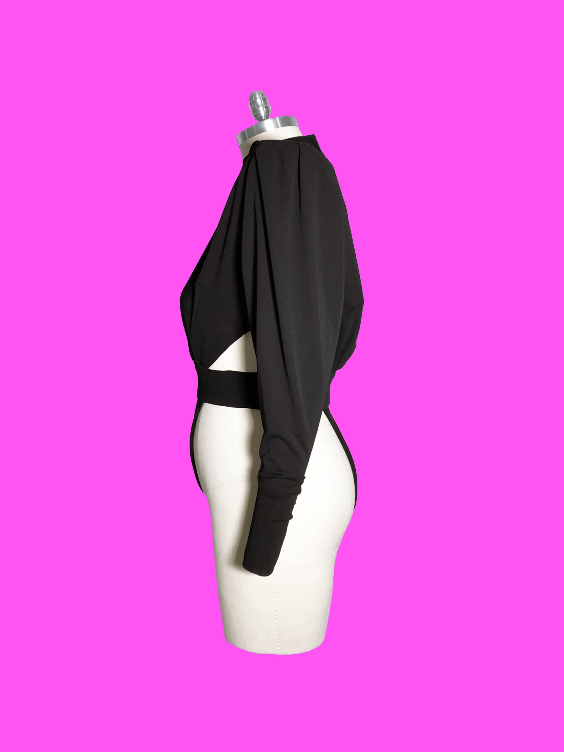 80s Shoulder Pad Leotard Sewing Pattern For Drag Queens Bodysuit Sexy Stretch Dancewear Festival Stripper Rave Costume Side