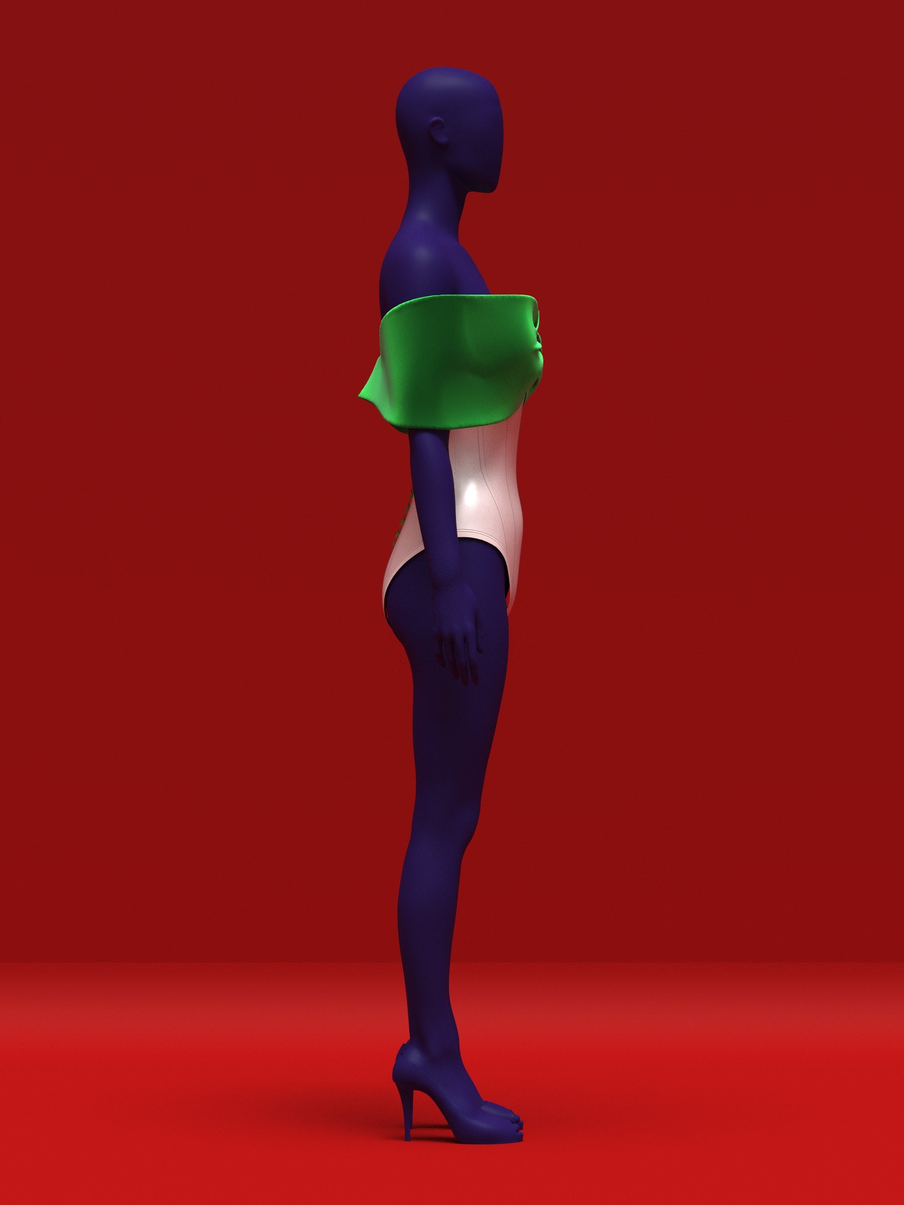 Off-Shoulder Bow Corset Leotard (XS-4X) Drag Queen Sewing Pattern Costume Holiday Evening Bodysuit Boned Oversized Campy Elegant Side