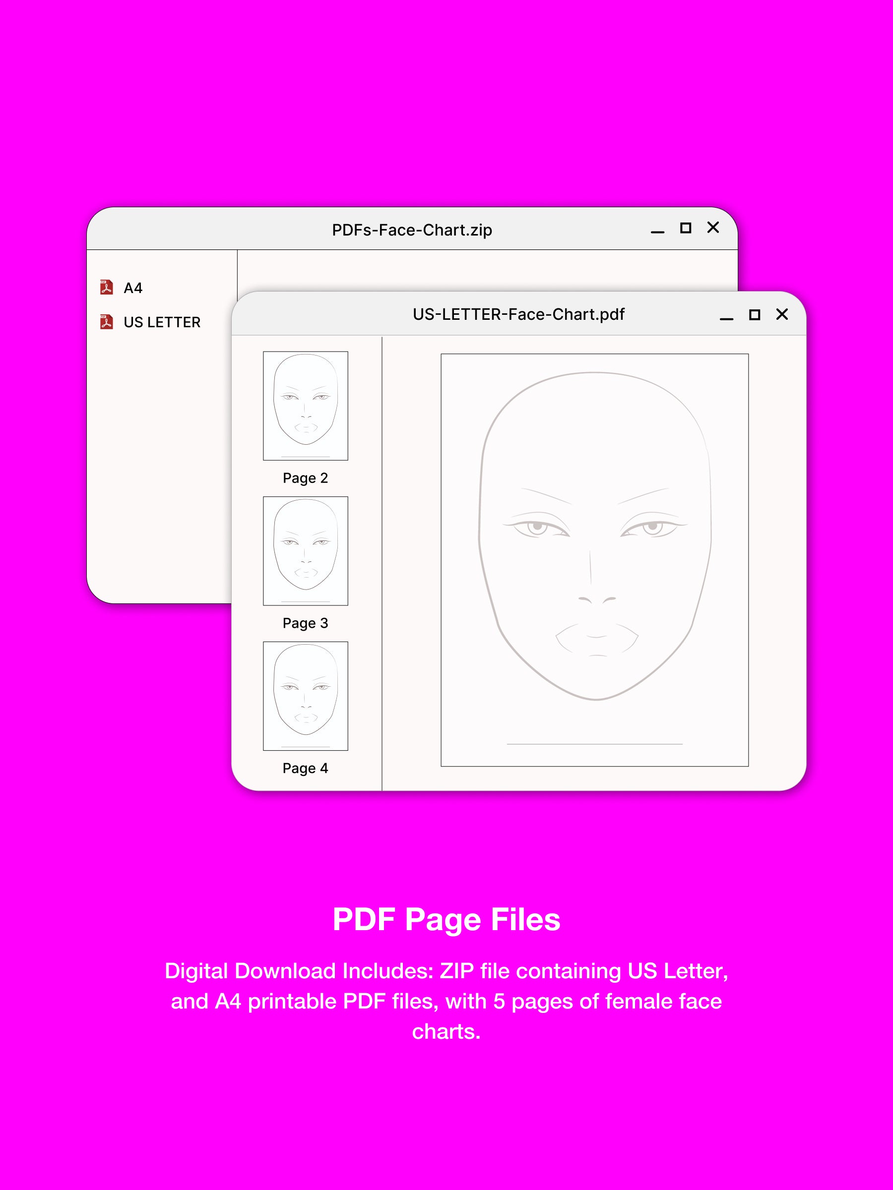 Printable Drag Makeup Face Chart PDF | Drag Makeup Practice Template by Katkow