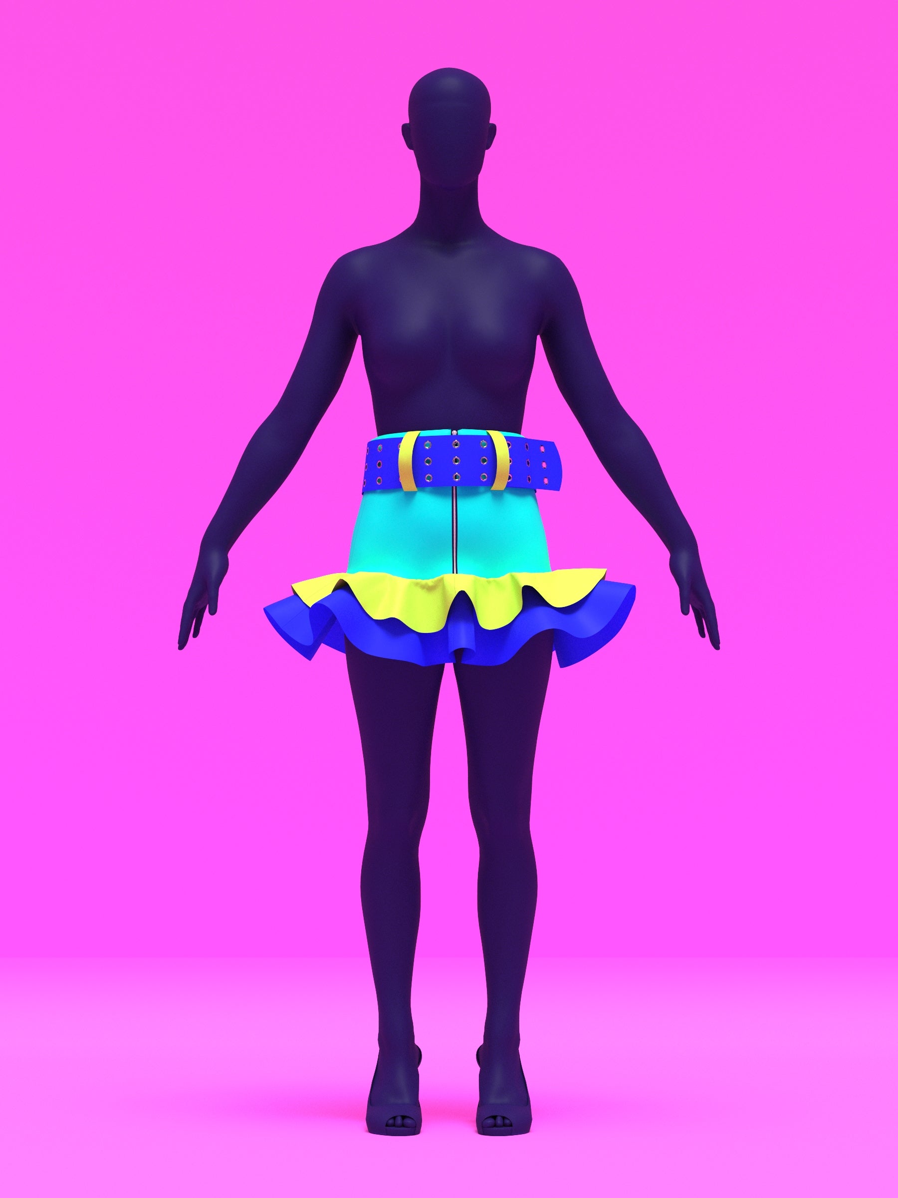 High Waisted Ruffle Mini Skirt Sewing Pattern (XS-4X) For Drag QueensFront