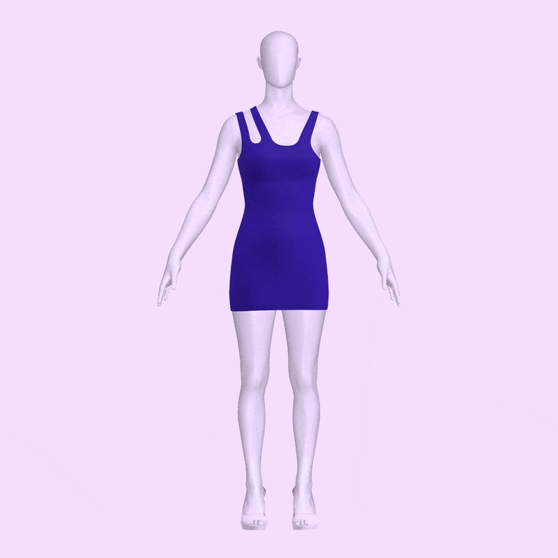 Katkow Easy Sew Asymmetrical Mini Strap Stretch Dress Sewing Pattern for Drag Queens Costume, Cosplay, Fantasy, Goth, Rave, Stripper GIF