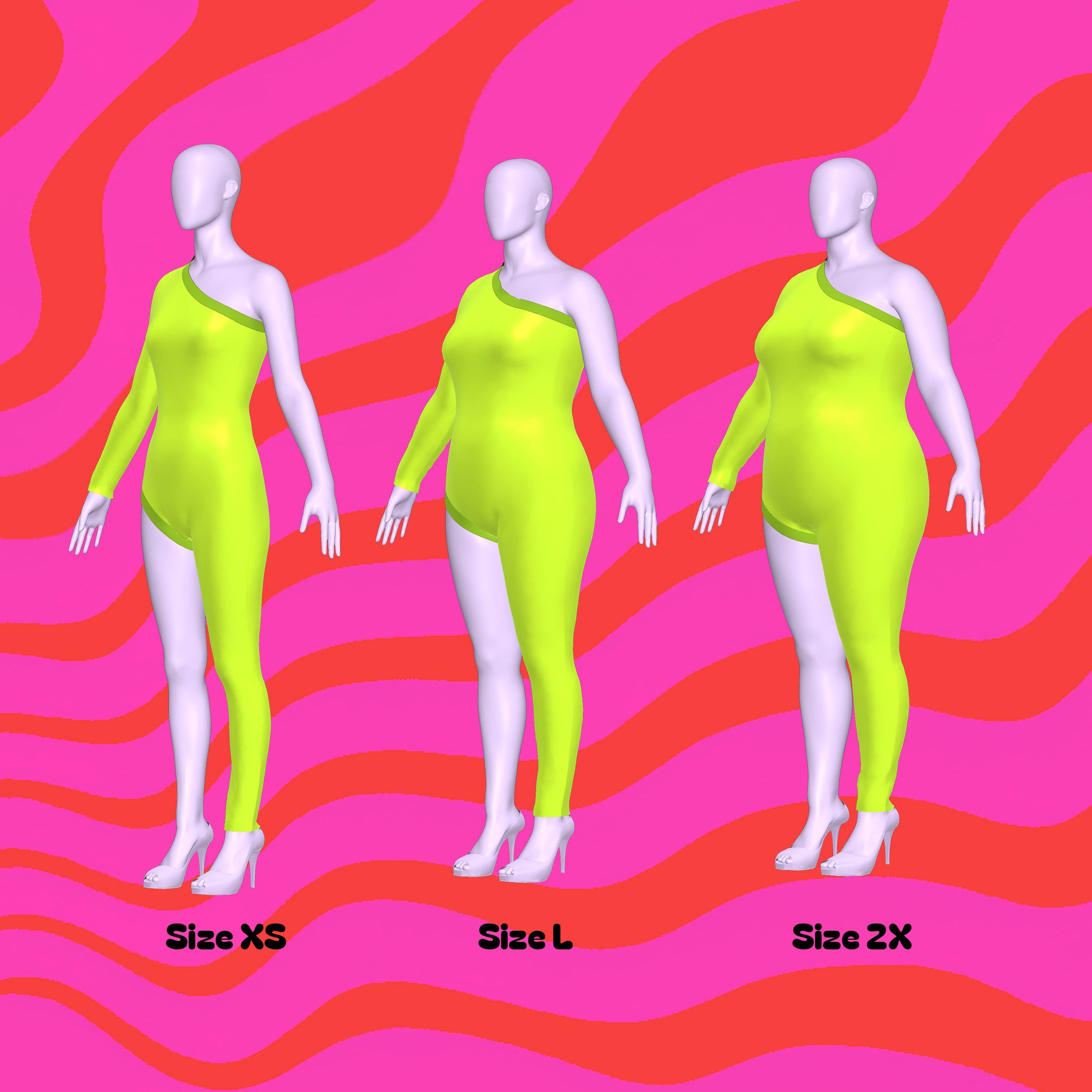 Katkow Asymmetrical Catsuit Sewing Pattern for Drag Queens Costume, Sleeve, Bodysuit, Fashion, Fantasy Sizes