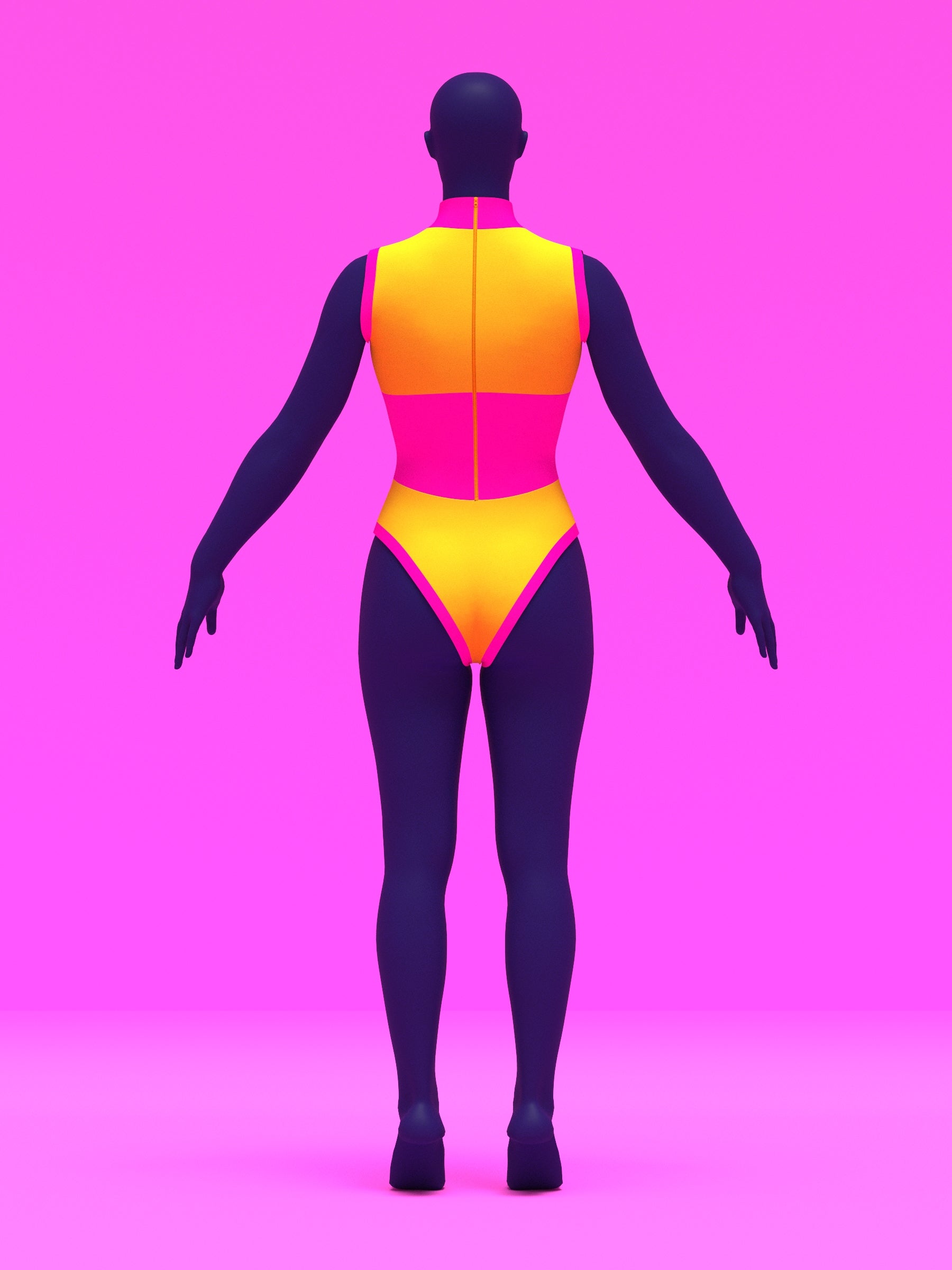 Nina Sleeveless Leotard Sewing Pattern For Drag Queens with Color-block cut outs, easy to sew, beginner pattern, stretch dancewear bodysuit costume outfit by Katkow back zipper