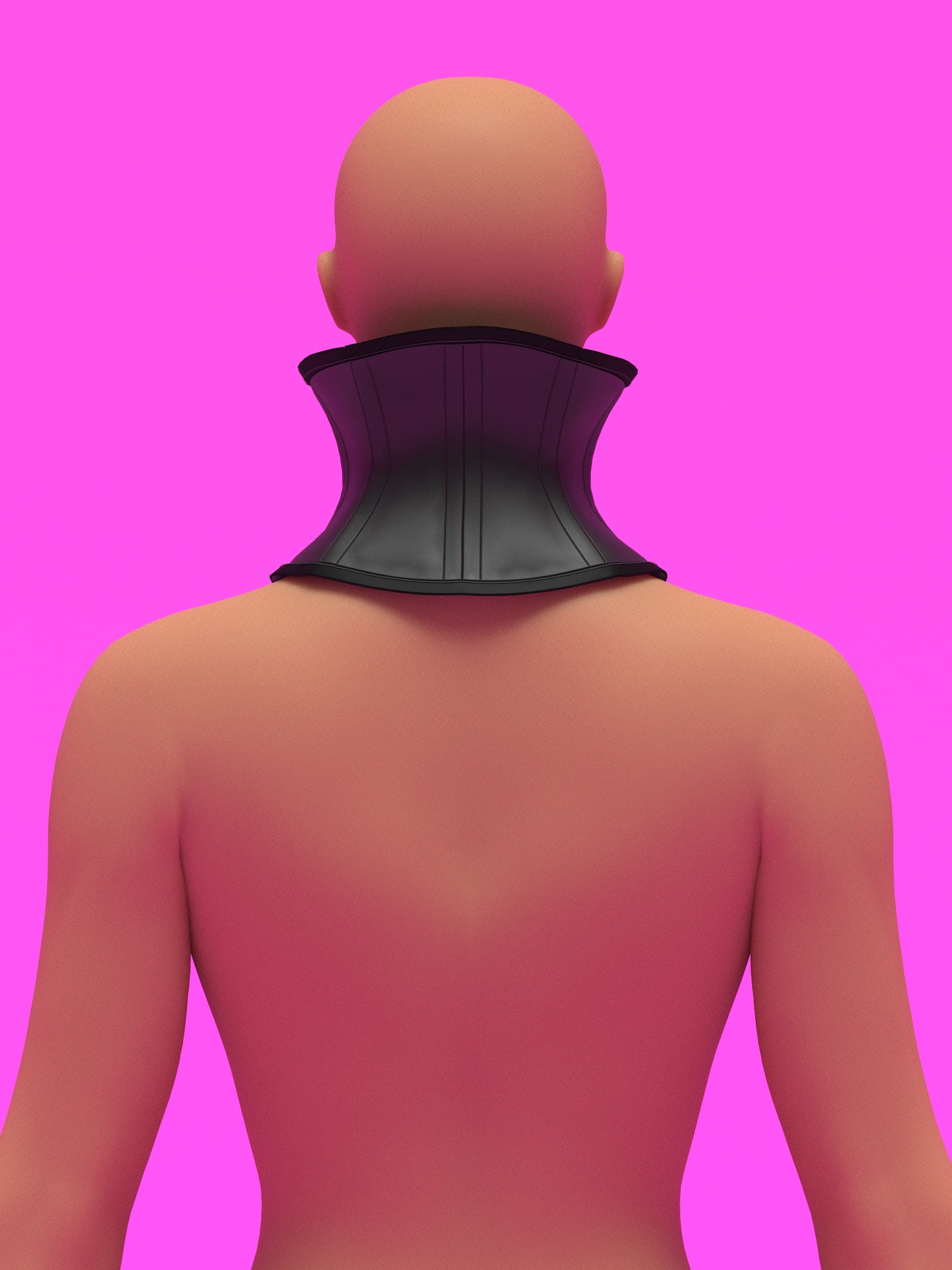 Open High Collar Neck Corset Sewing Pattern for Drag queens Cosplay Costume Fetish Alternative Goth Outfit by Katkow Back