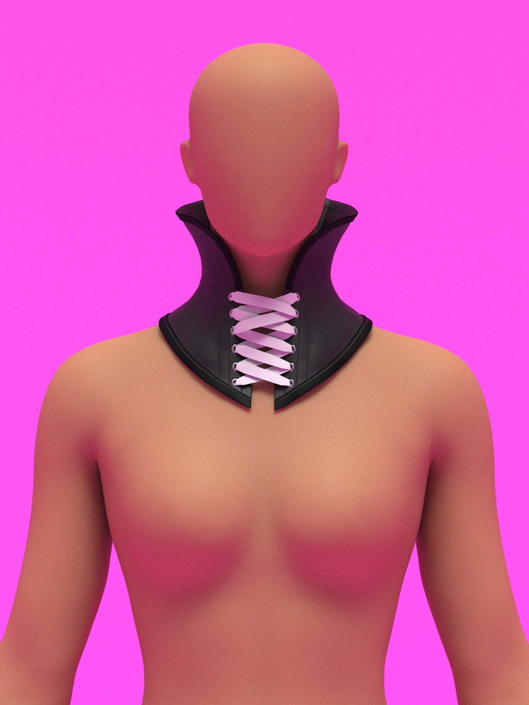 Open High Collar Neck Corset Sewing Pattern for Drag queens Cosplay Costume Fetish Alternative Goth Outfit by Katkow