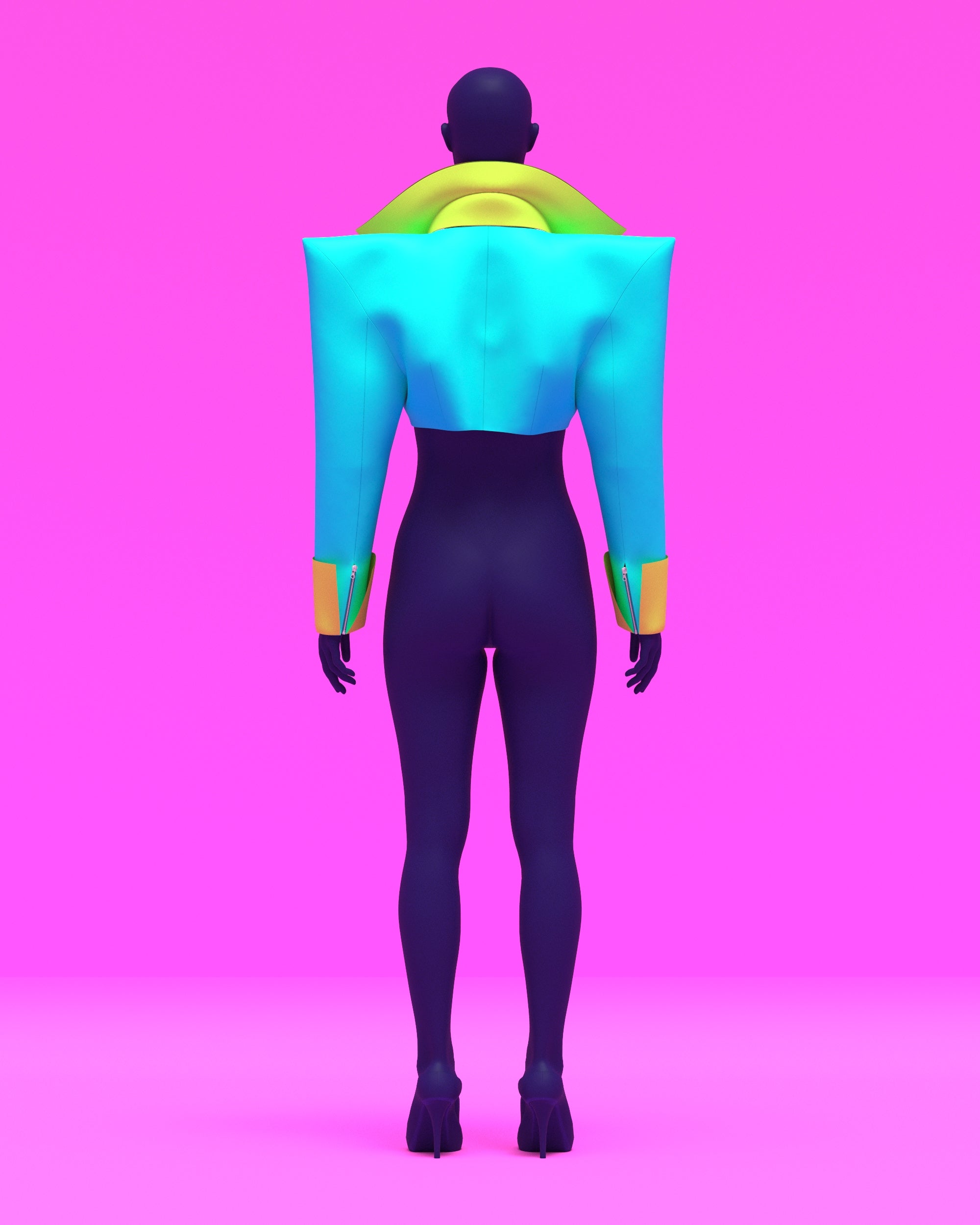 Pointed Shoulder Blazer Shrug Sewing Pattern for Drag Queen s by Katkow Suit Jacket Collar Lapel Festival Costume Back