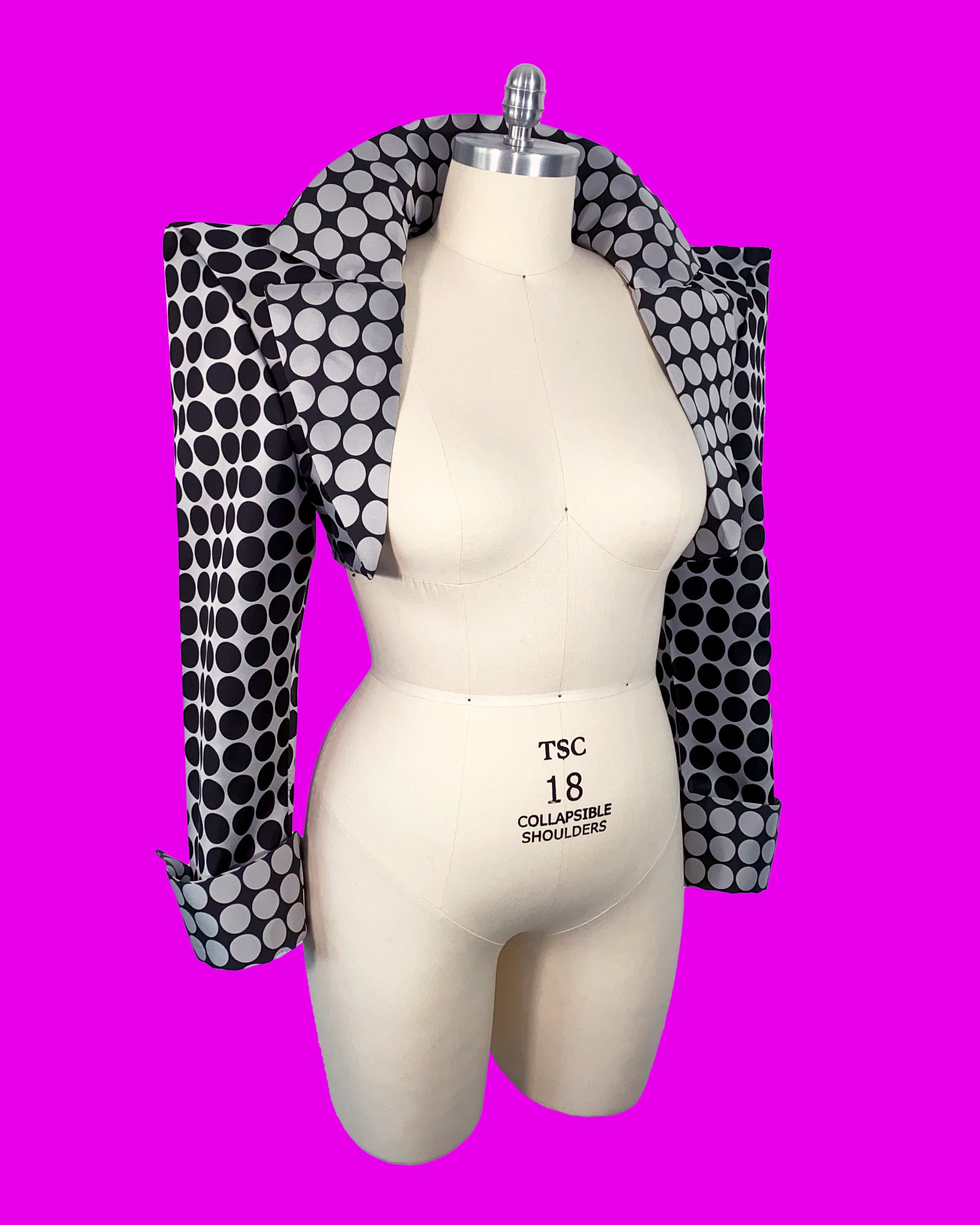 Pointed Shoulder Blazer Shrug Sewing Pattern for Drag Queen s by Katkow Suit Jacket Collar Lapel Festival Costume Front