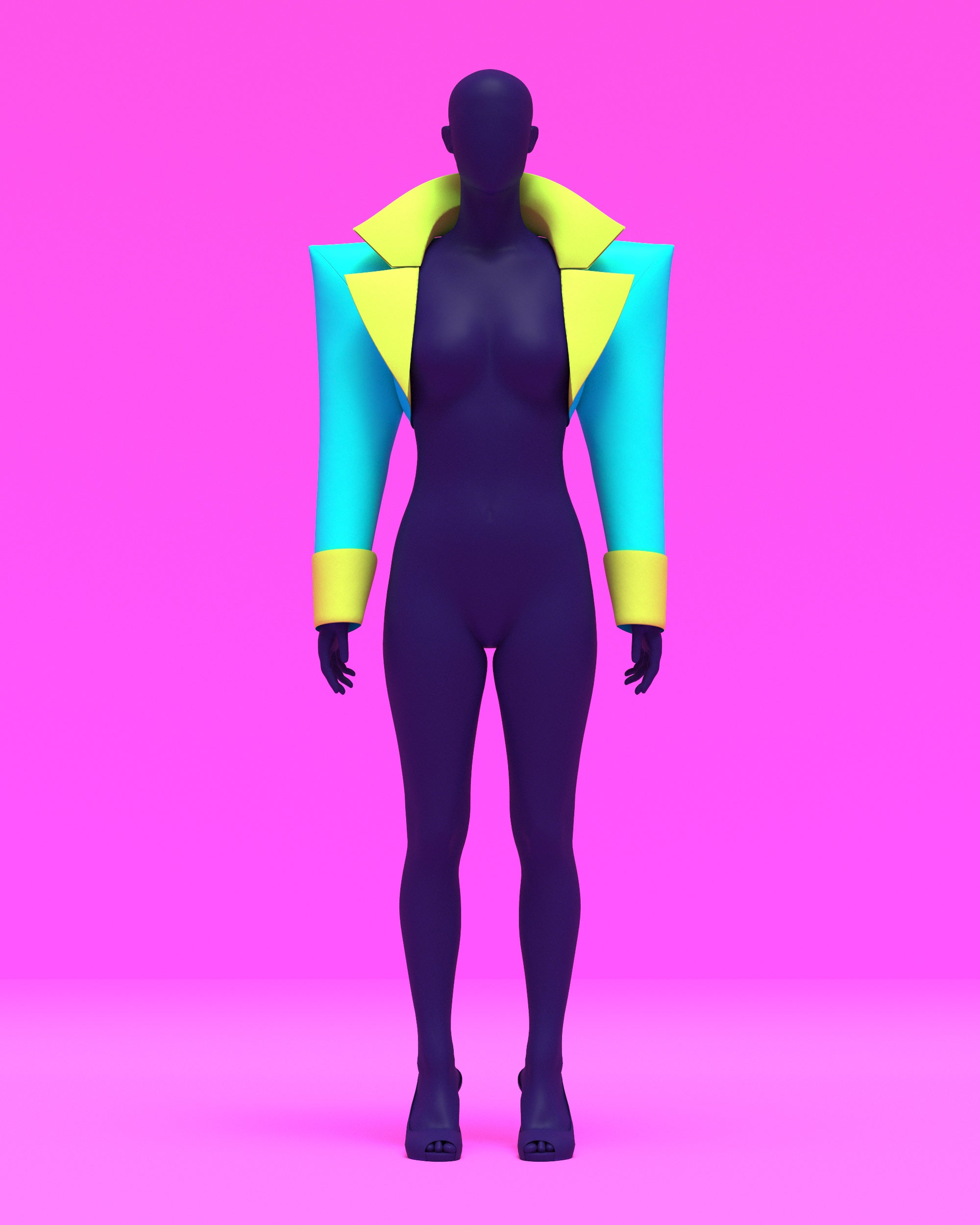 Pointed Shoulder Blazer Shrug Sewing Pattern for Drag Queen s by Katkow Suit Jacket Collar Lapel Festival Costume Front