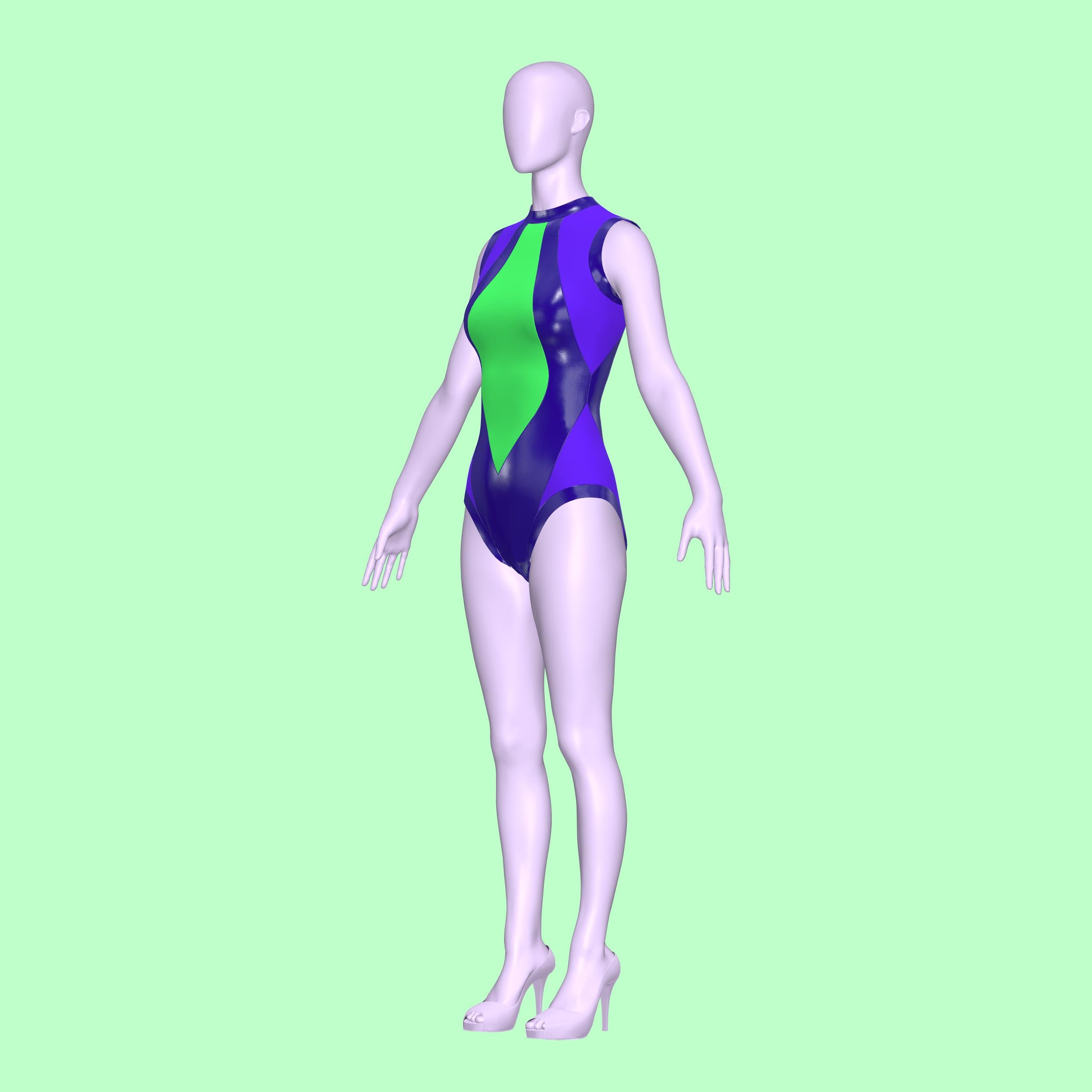 Sleeveless Cutout Leotard Sewing Pattern for Drag Queens by Katkow - Cosplay Goth Rave Festival Dance wear angel