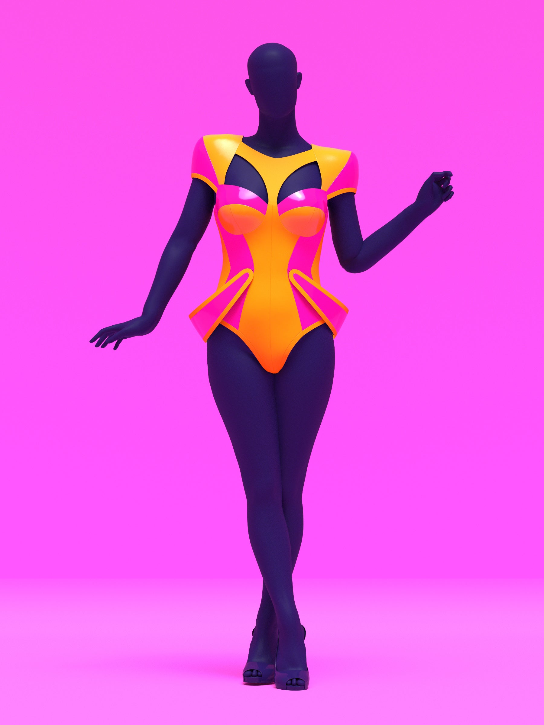 Space Leotard 2.0 Sewing Pattern For Drag Queens by Katkow Futuristic Costume Dancewear Rave Festival Cosplay Easy Sew Corset Body