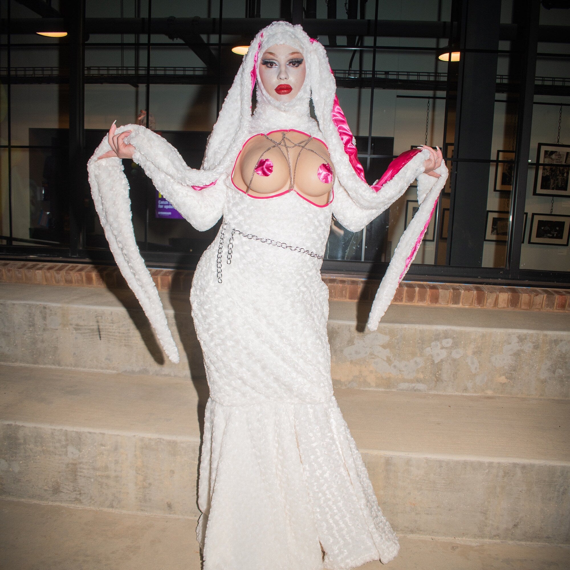 Breast Plate Cut-out Flare Gown Sewing Pattern (XS-4X)