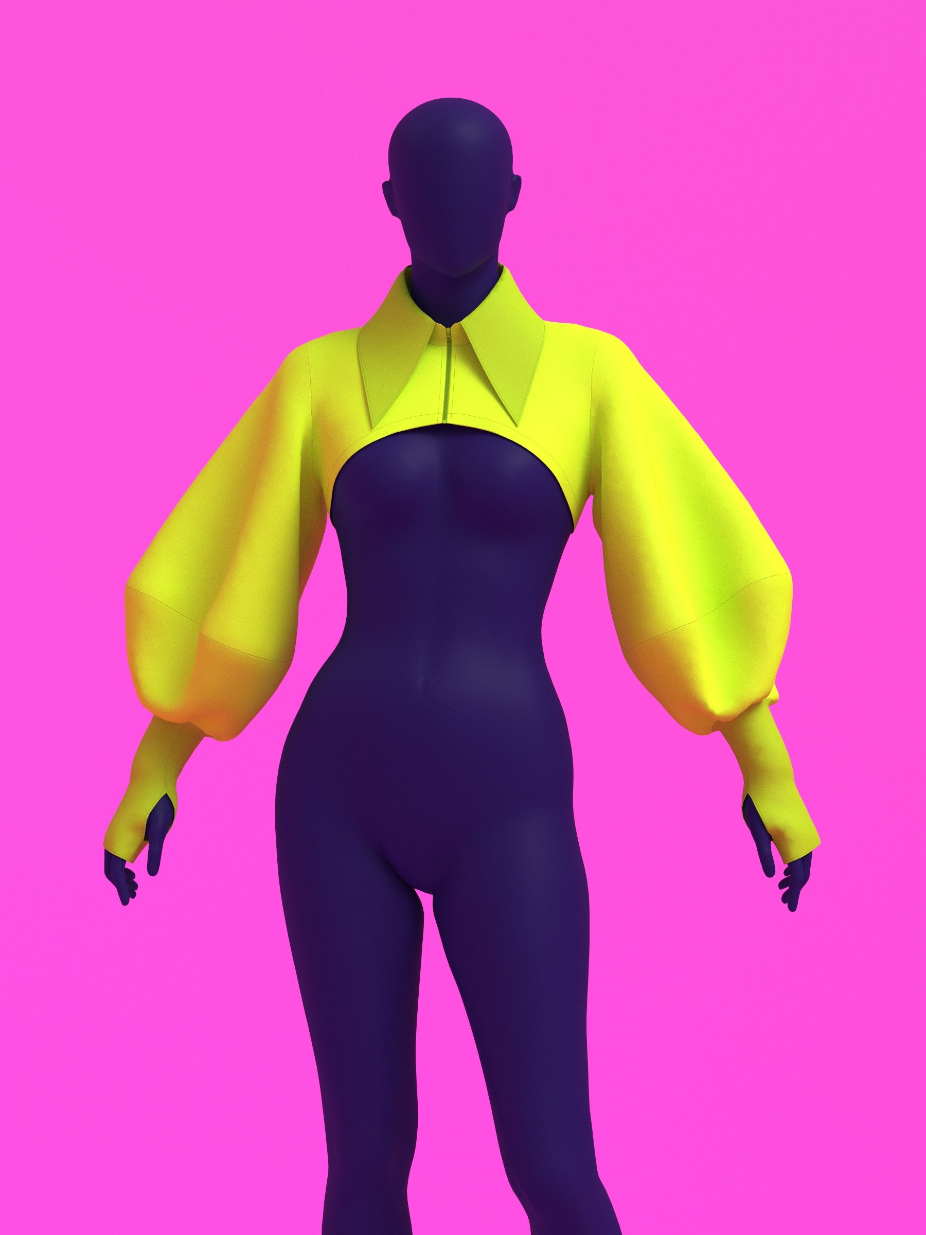 Balloon Sleeve Shrug Sewing Pattern For Drag Queens Oversized Sleeves Fingerless Glove Pointed Knife Collar Top Accessory Beginner Pattern by Katkow Front