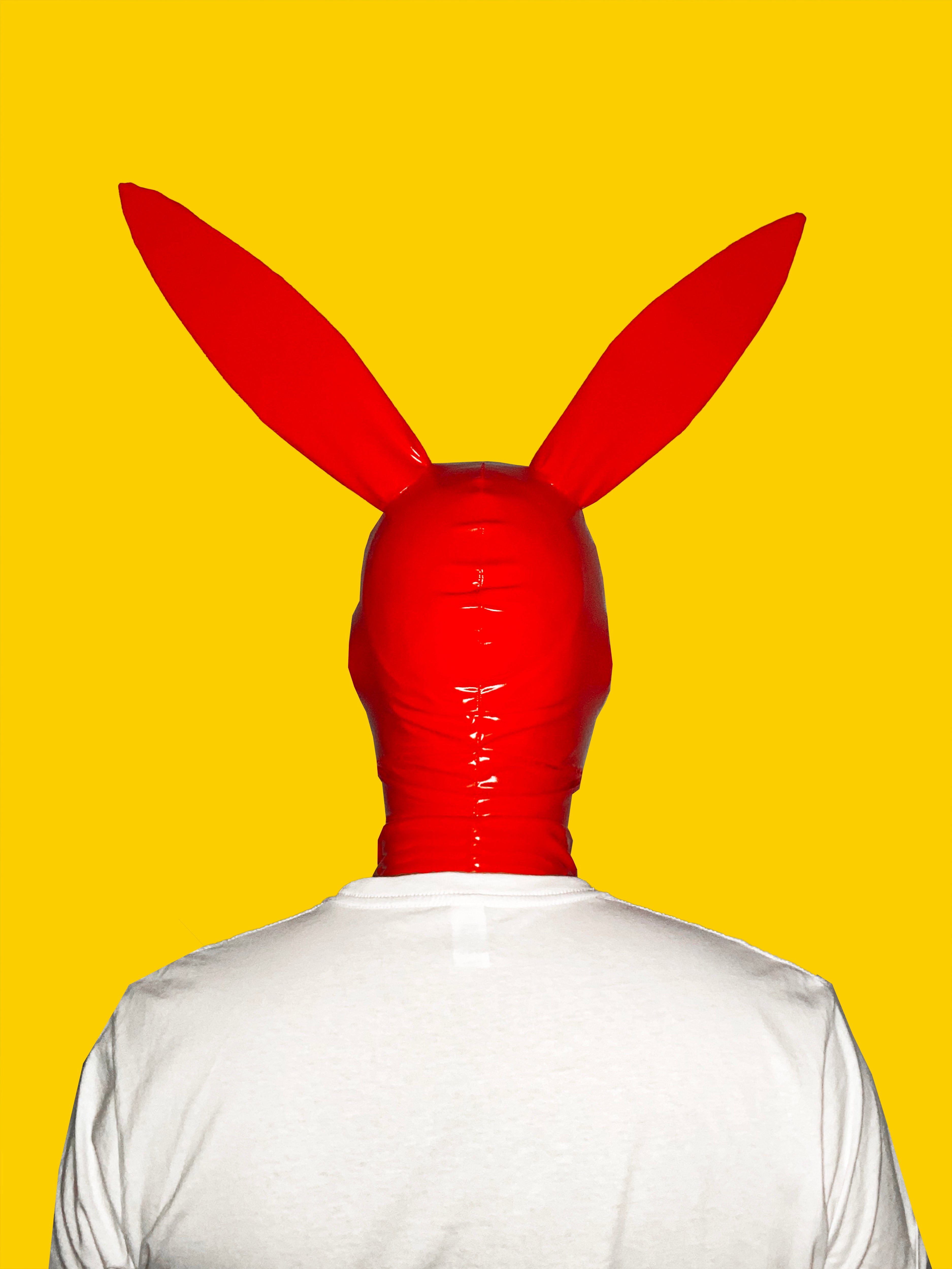 Bunny Facekini Mask PDF Sewing Pattern (S–L) – Club Kid Latex Mask Halloween Costume Idea Katkow Drag Queen Face Back