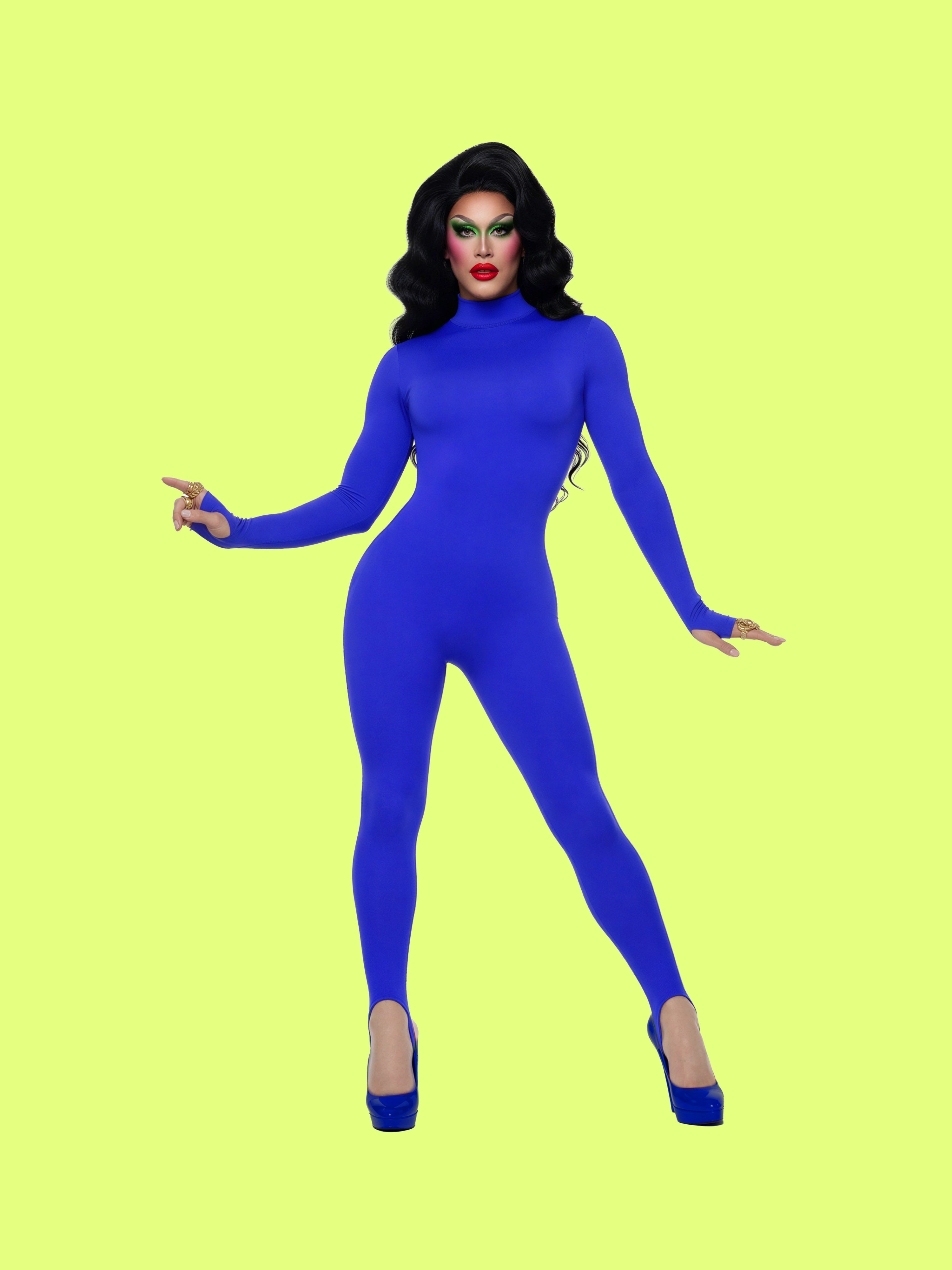Full Catsuit Sewing Pattern for Drag Queens and Cosplay Stretch Bodysuit Dancewear Superhero Suit by Katkow Model Front