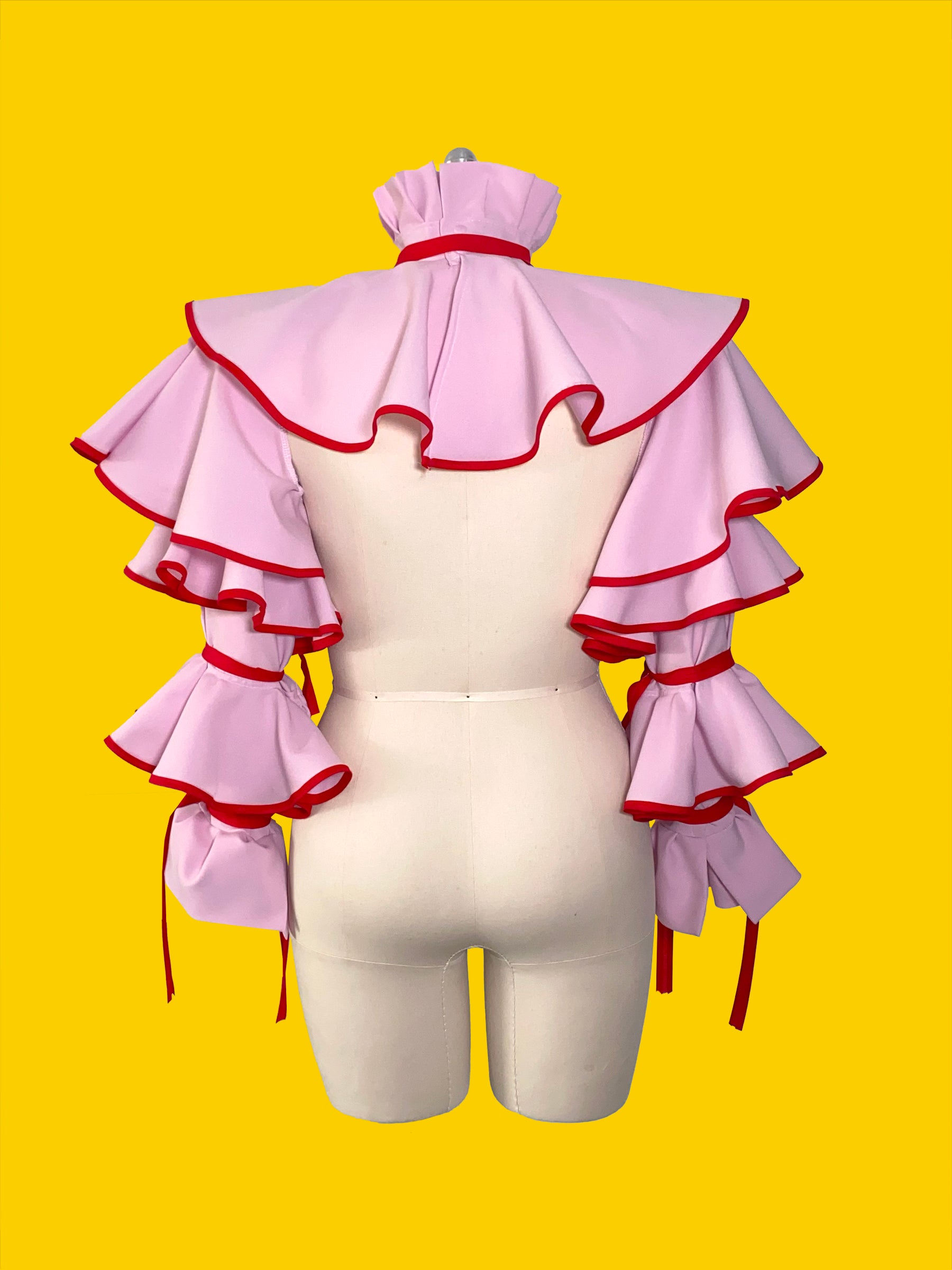 Clown Ruffle Shrug sewing pattern XS-4X for drag queen Halloween costume Back