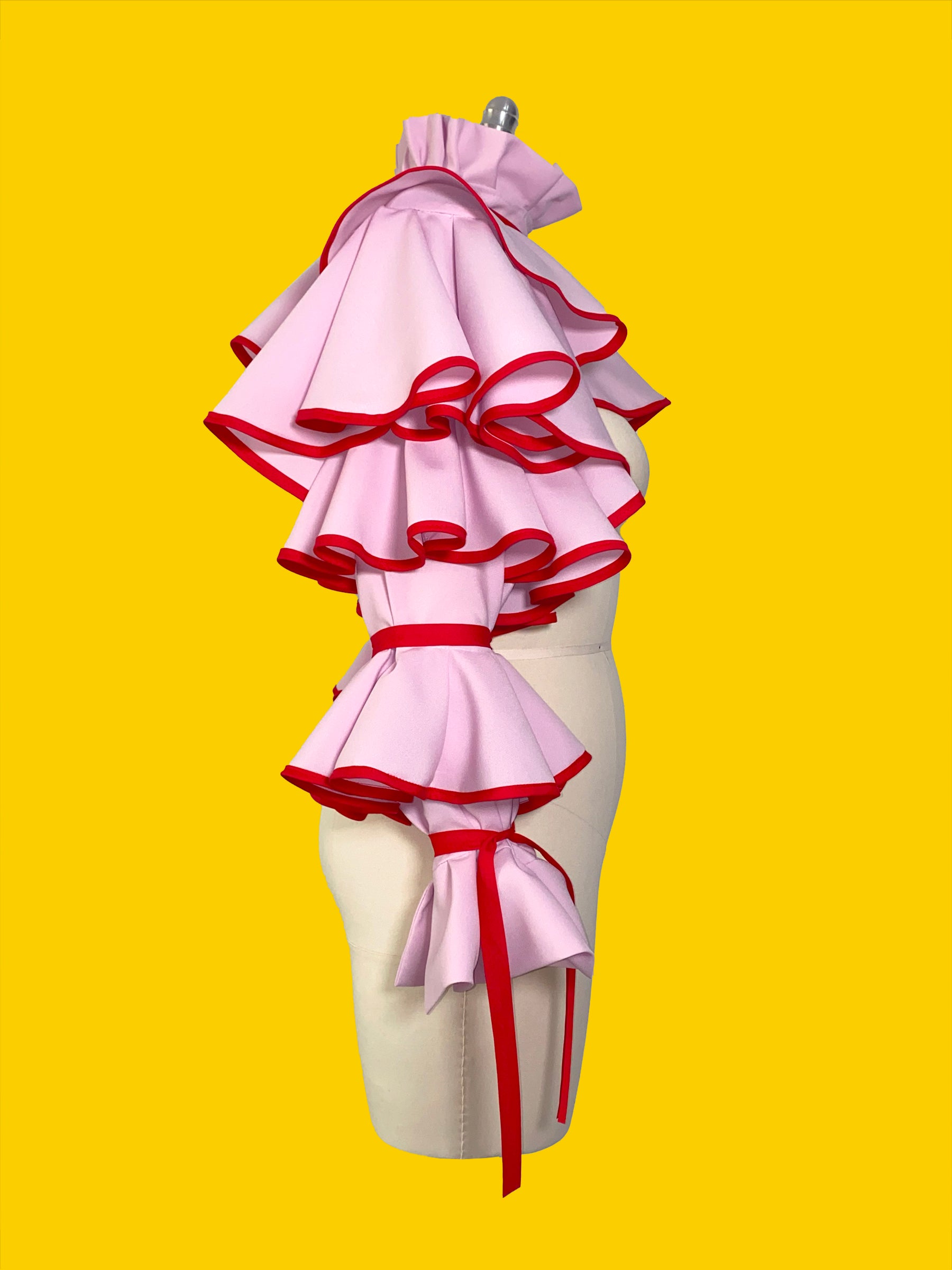 Clown Ruffle Shrug sewing pattern XS-4X for drag queen Halloween costume Side