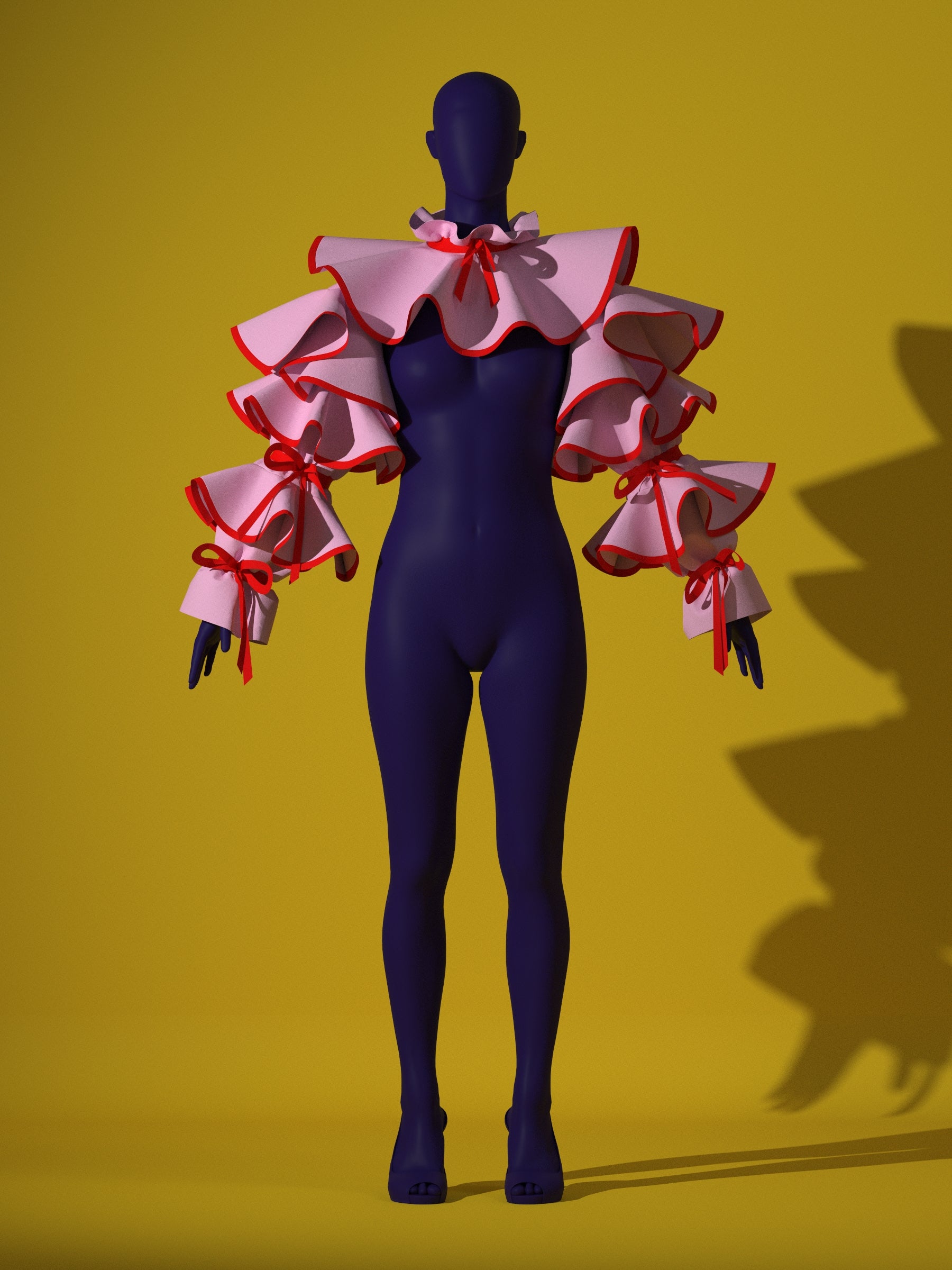 Clown Ruffle Shrug sewing pattern XS-4X for drag queen Halloween costume pose front