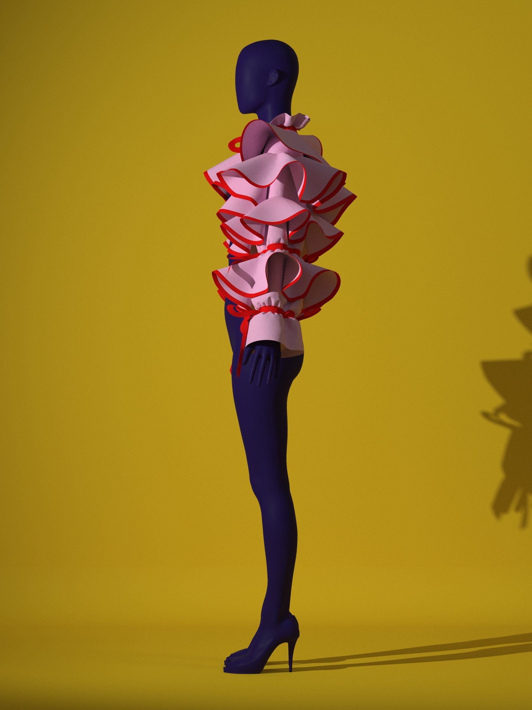 Clown Ruffle Shrug sewing pattern XS-4X for drag queen Halloween costume pose side