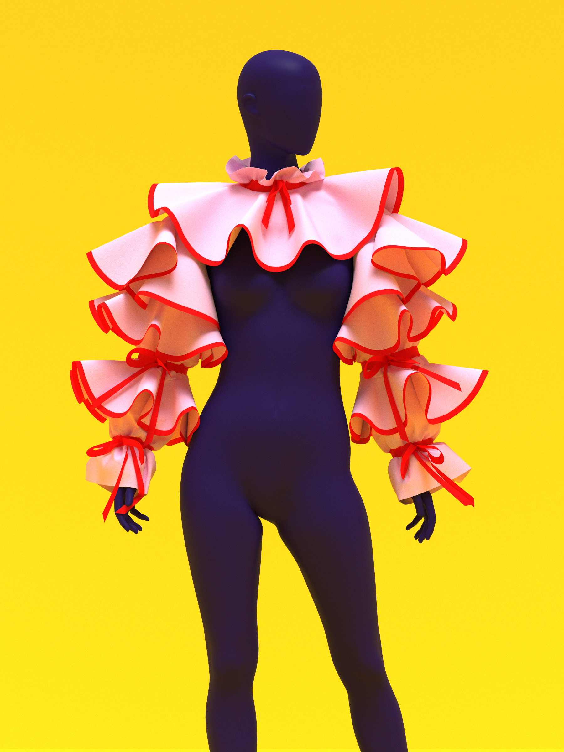 Clown Ruffle Shrug sewing pattern XS-4X for drag queen Halloween costume pose thumb