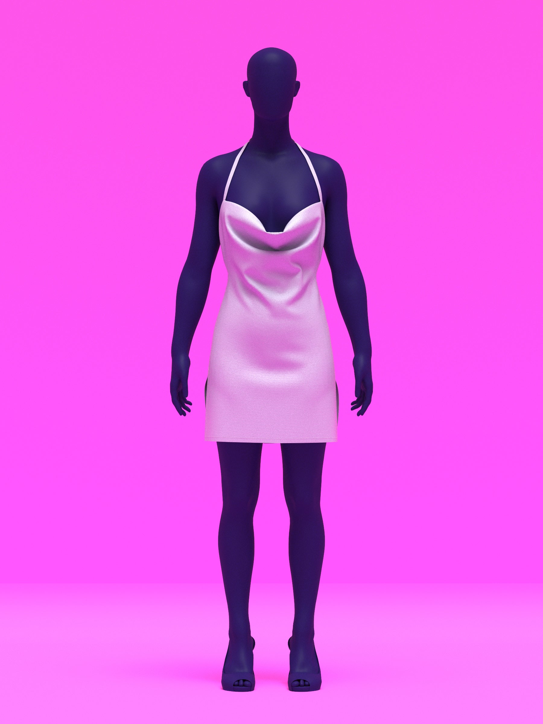 Cowl Neck Dress Sewing Pattern for Drag Queens by Katkow Paris Hilton Disco Party Easy Sew y2k Costume Mini front