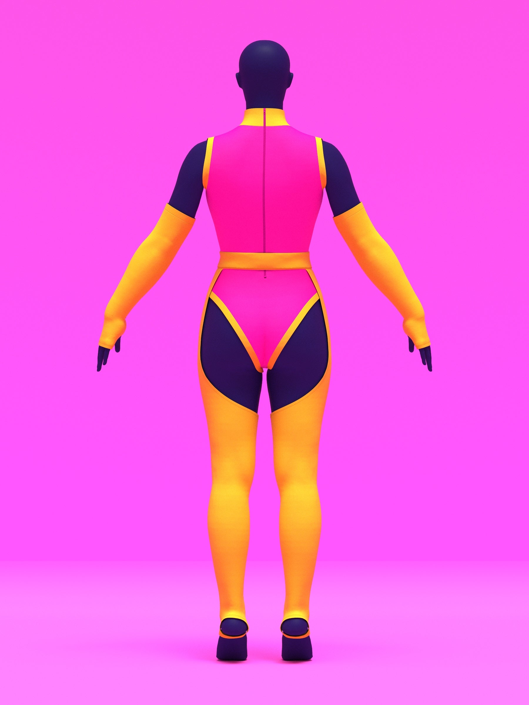 Stretch Set Leotard, Fingerless Opera Gloves, Chaps Sewing Patterns For Drag Queens by Katkow Beginner Sewing Pattern Full Drag Costume back