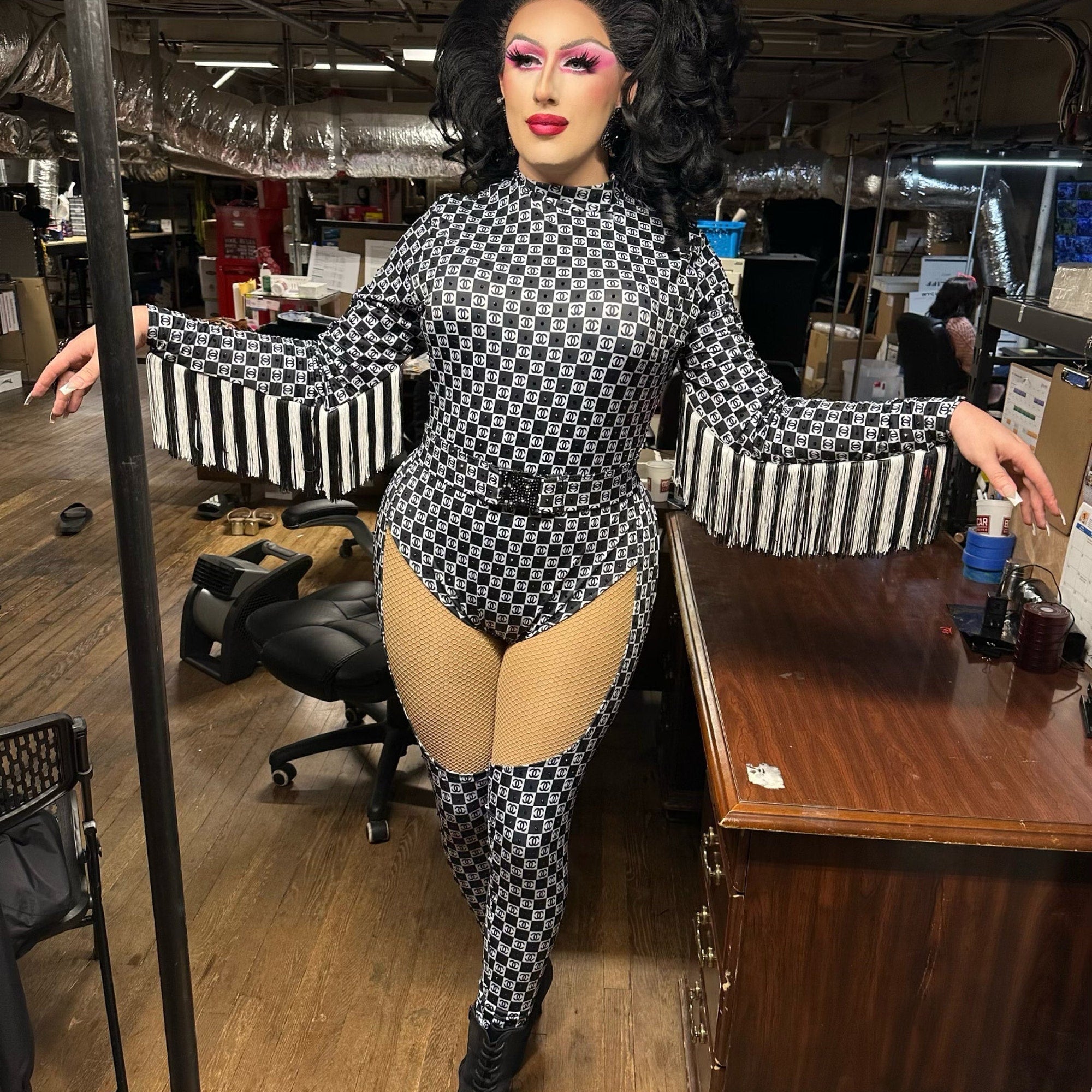 Stretch Set Leotard, Fingerless Opera Gloves, Chaps Sewing Patterns For Drag Queens by Katkow Beginner Sewing Pattern Full Drag Costume