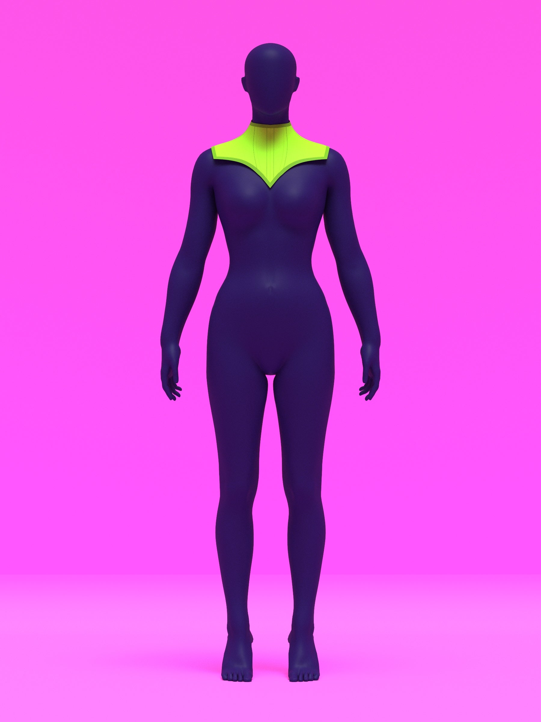 Extended V Pointed Shoulder Corset Harness Sewing Pattern for drag queens fetish goth alternative halloween costume outfit leather by katkow front green zoom out