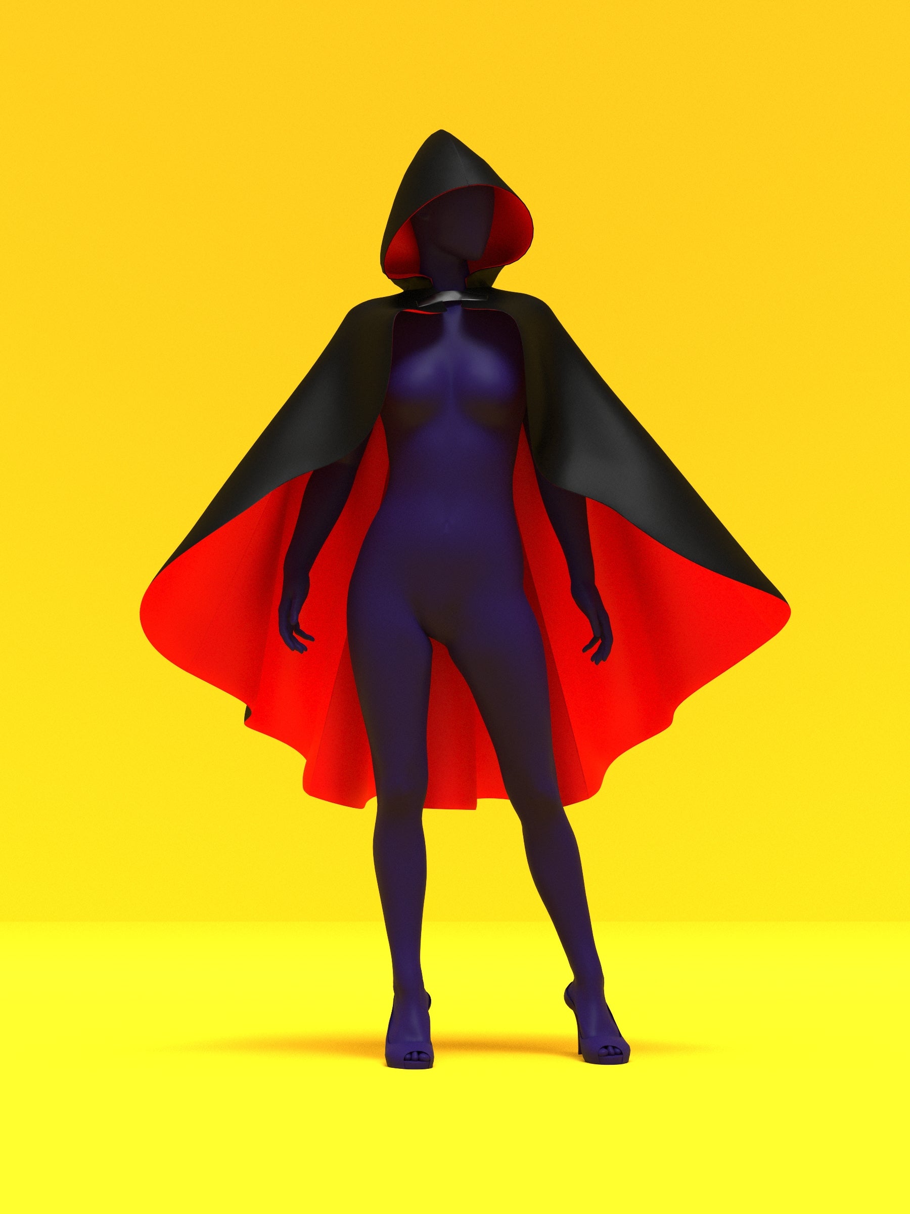 Gothic Oversized Cloak (XS-4X) Drag Queen Halloween Costume Sewing Pattern for Villain Fairytale Outfit Cosplay Front Pose