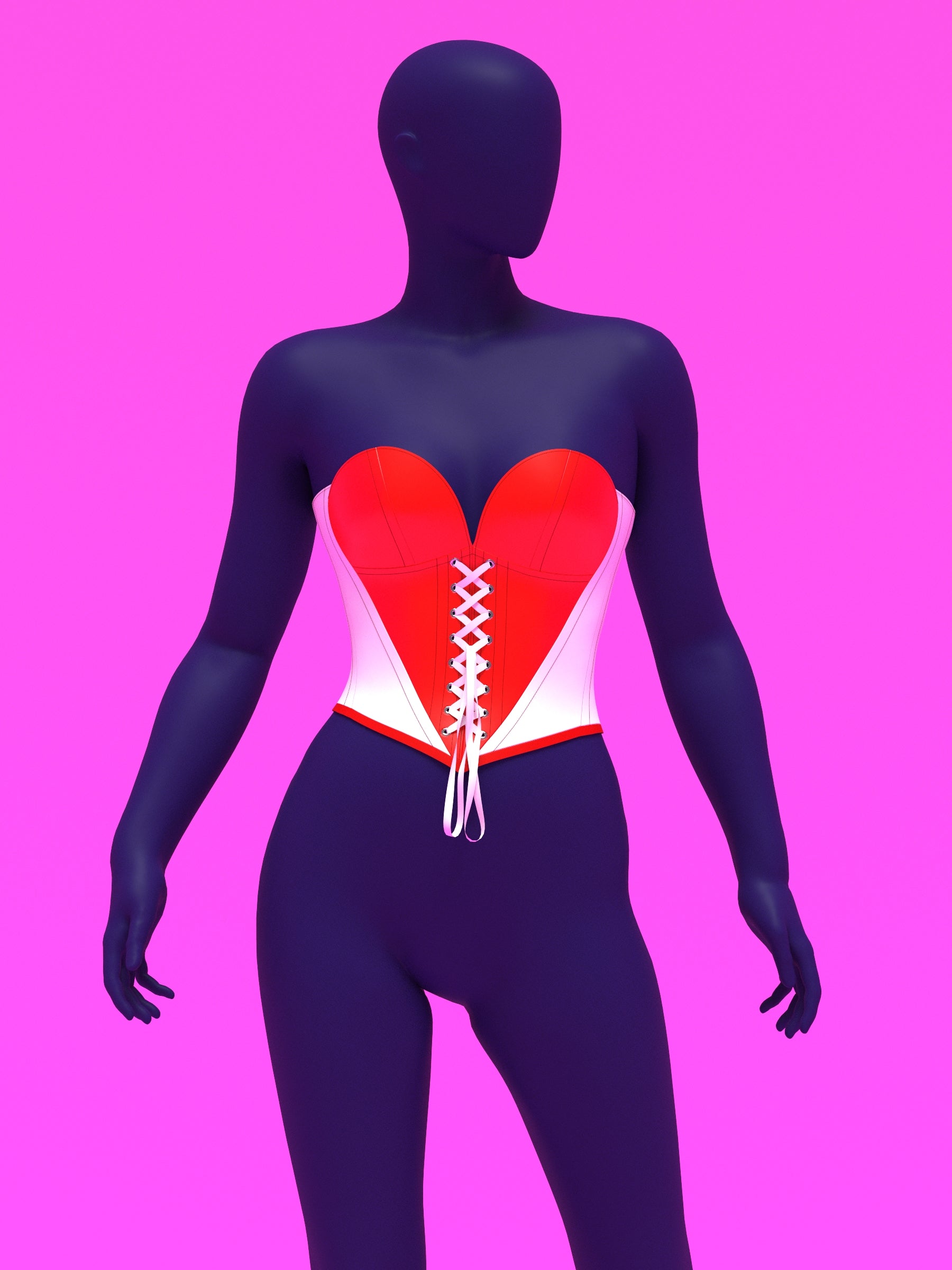 Heart Corset Top Sewing Pattern For Drag Queens Valentines Costume by Katkow Front