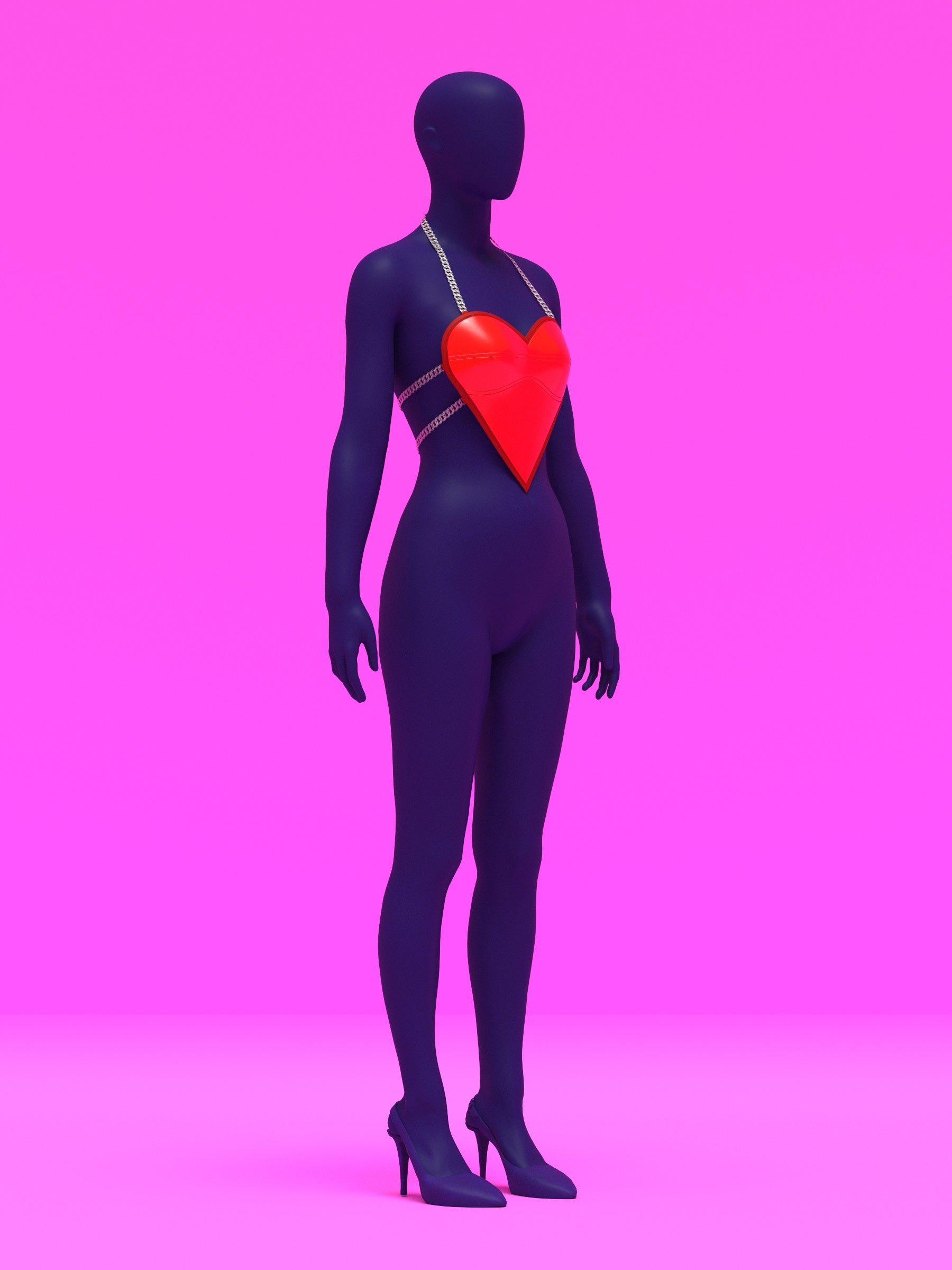 Heart Plate Top Sewing Pattern For Drag Queens Valentines Day Outfit Costume by Katkow Red Angle