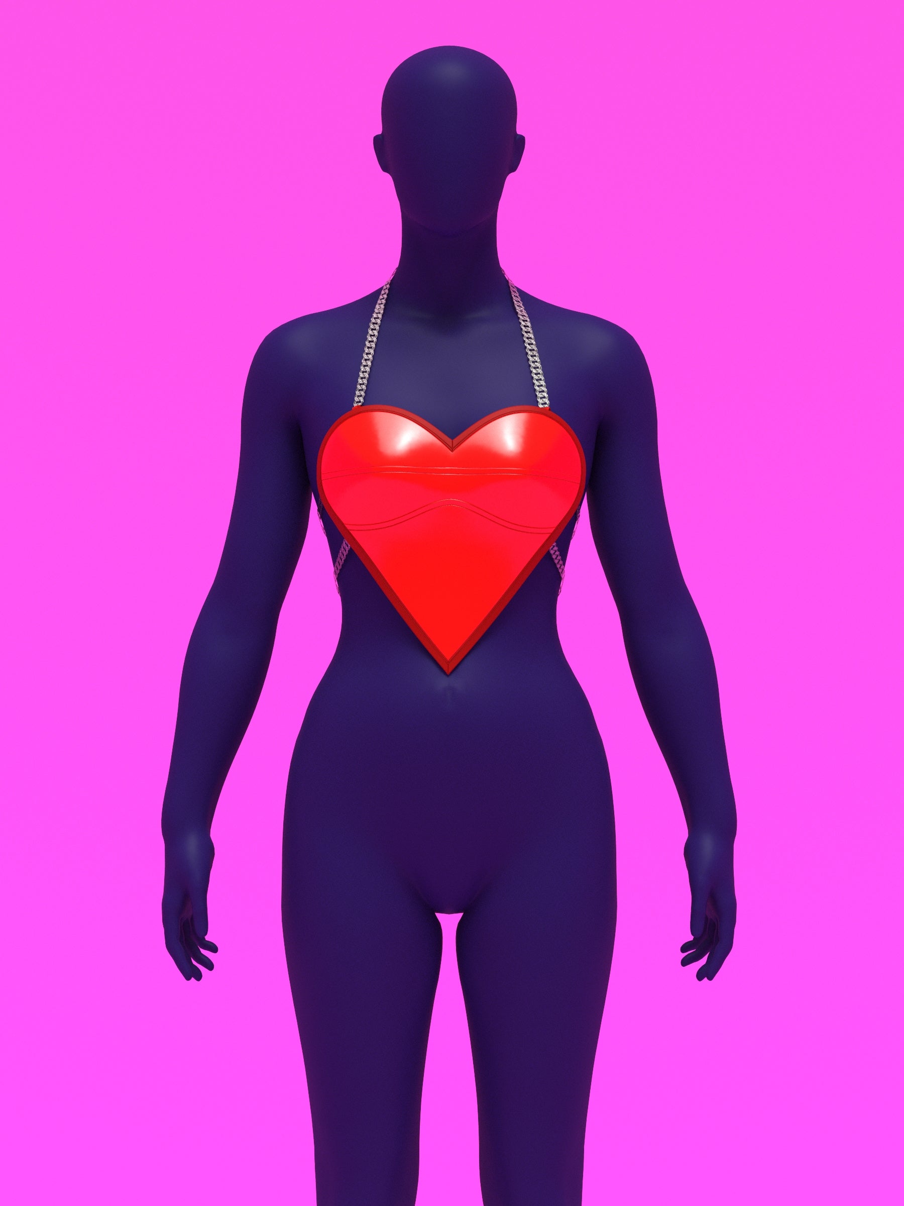 Heart Plate Top Sewing Pattern For Drag Queens Valentines Day Outfit Costume by Katkow Red front model