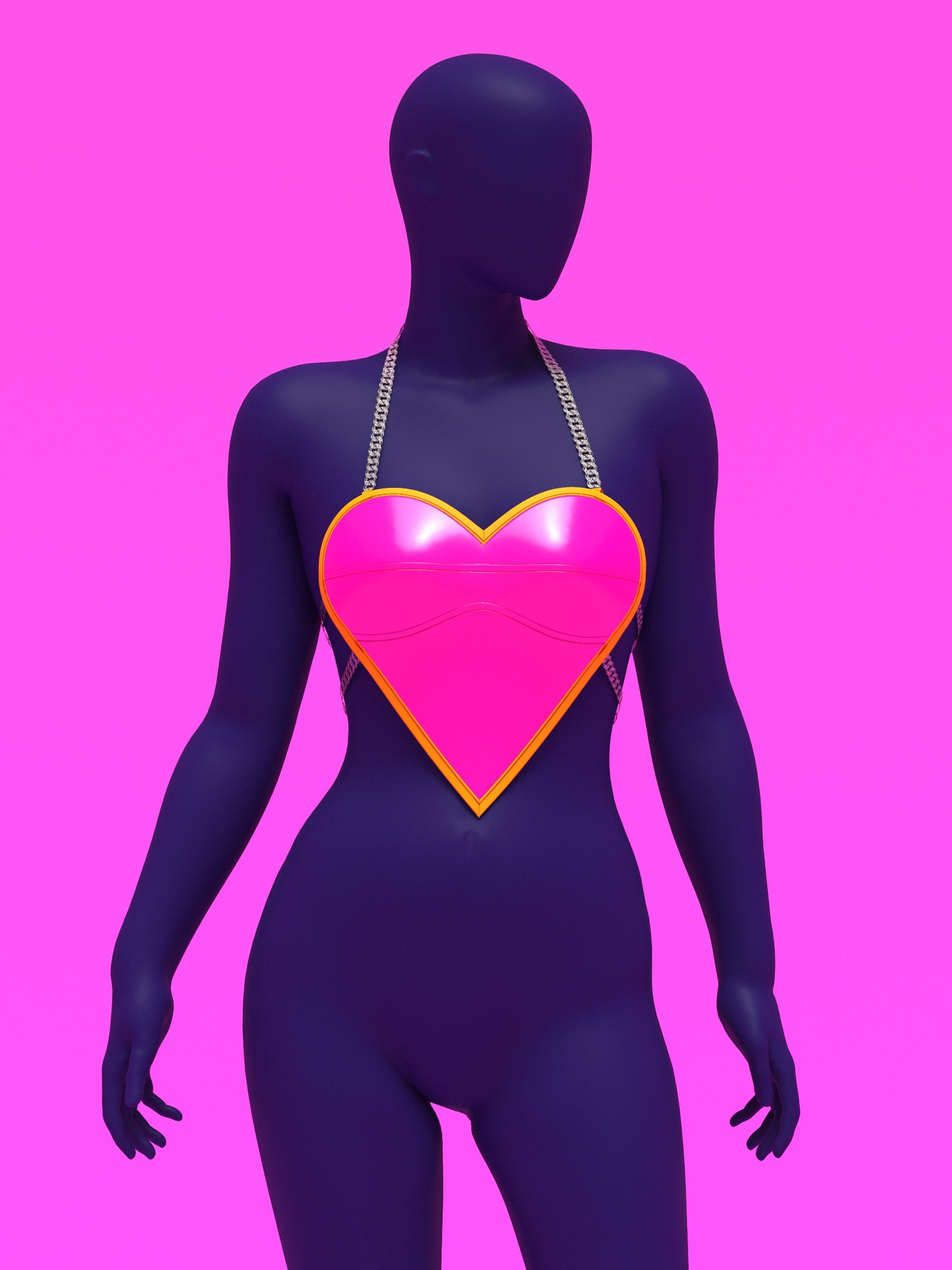 Heart Plate Top Sewing Pattern For Drag Queens Valentines Day Outfit Costume by Katkow Pink