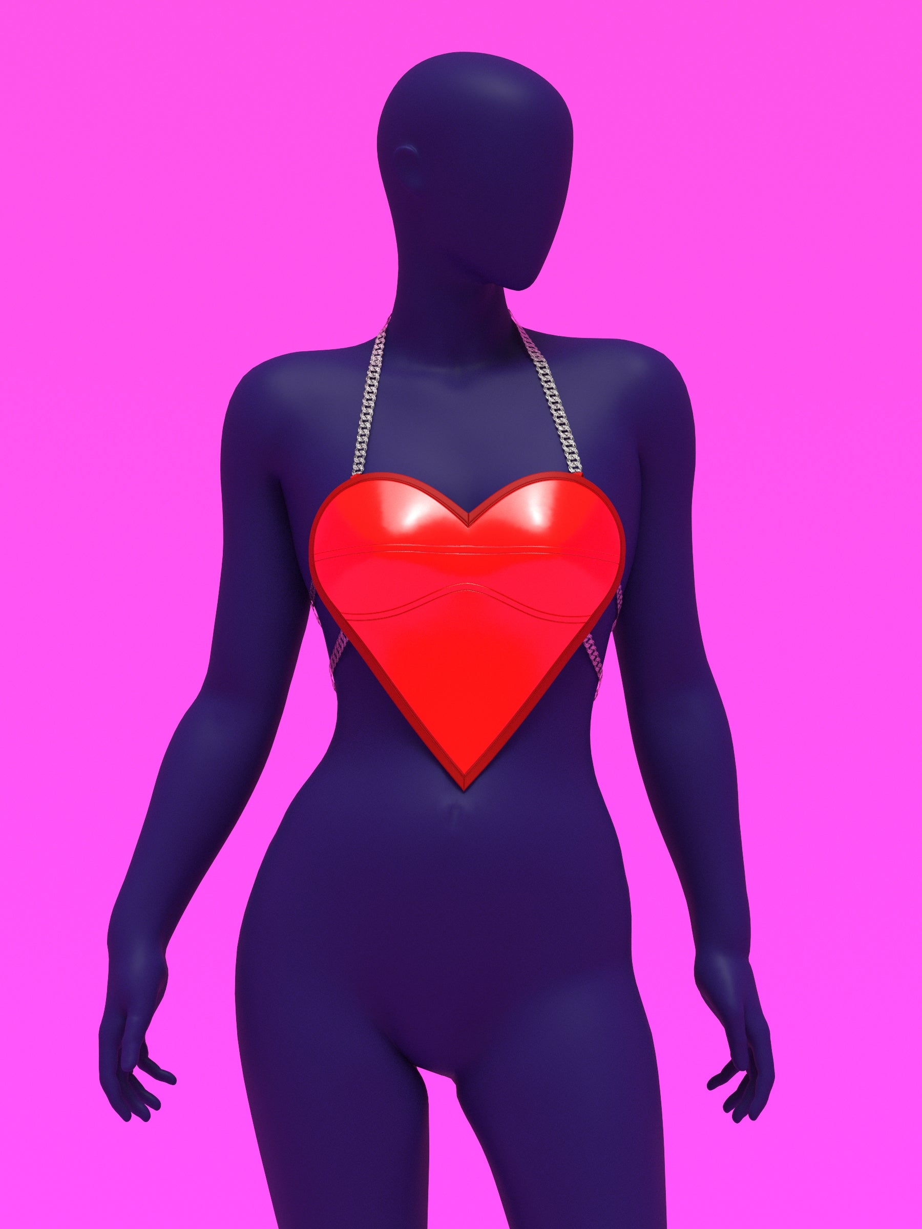 Heart Plate Top Sewing Pattern For Drag Queens Valentines Day Outfit Costume by Katkow Red