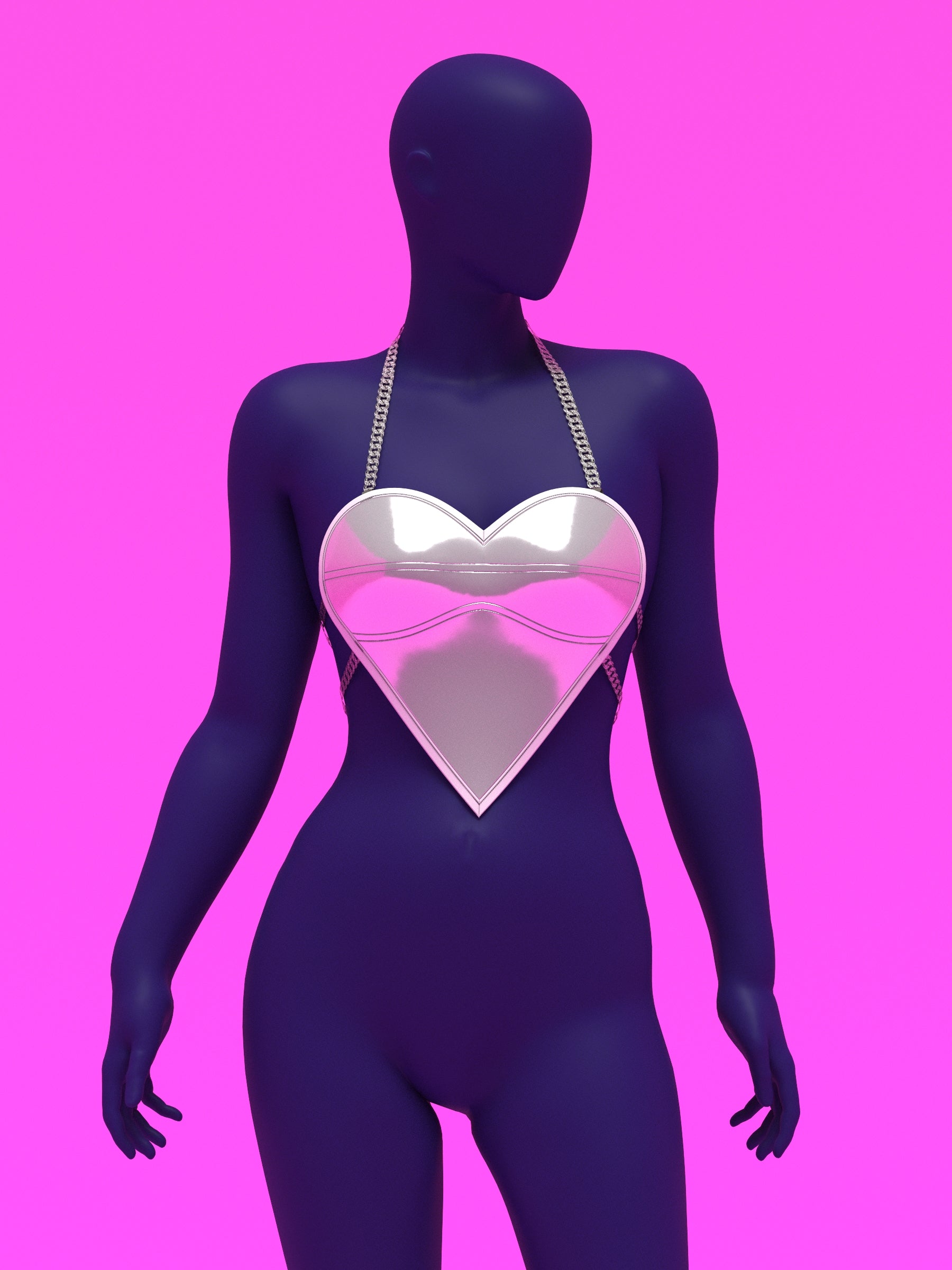 Heart Plate Top Sewing Pattern For Drag Queens Valentines Day Outfit Costume by Katkow Red Silver