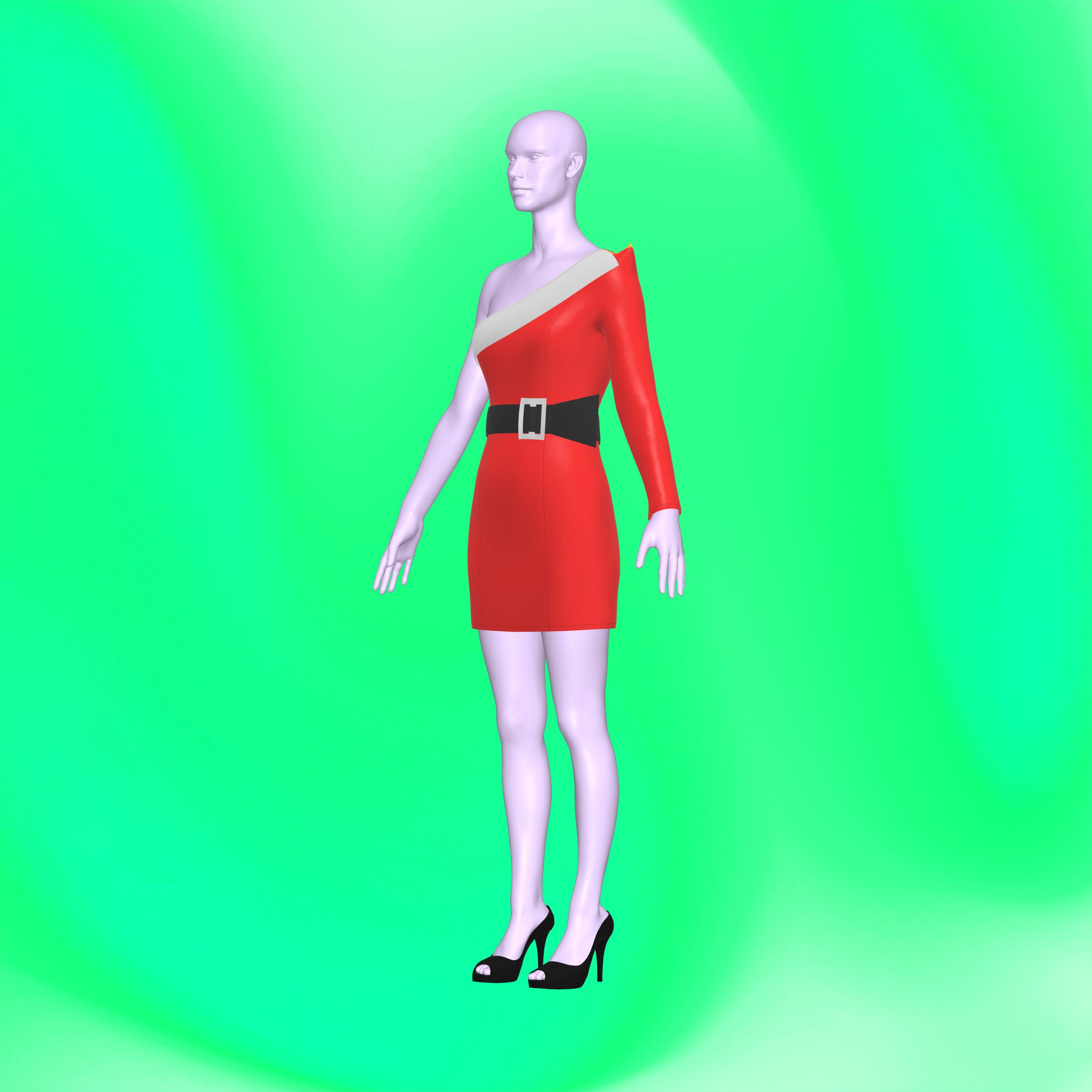 Katkow Asymmetric Sleeve Mini Dress Sewing Pattern (Sizes XS-4X) - PDF Made for Drag Queens Drag Queen Fashion Midi Dress Holiday Dress Santa Dress