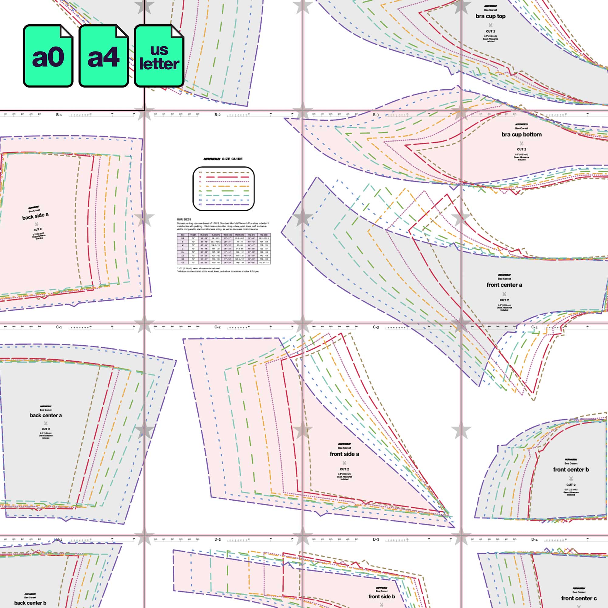 katkow drag queen bee corset sewing pattern pdf