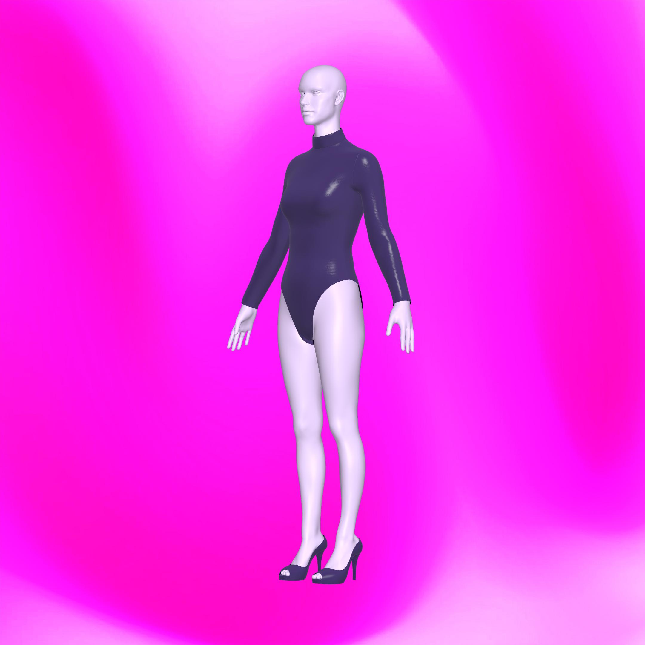 Katkow Long Sleeve Leotard Sewing Pattern (Sizes XS-4X) - Drag Queen Womens side