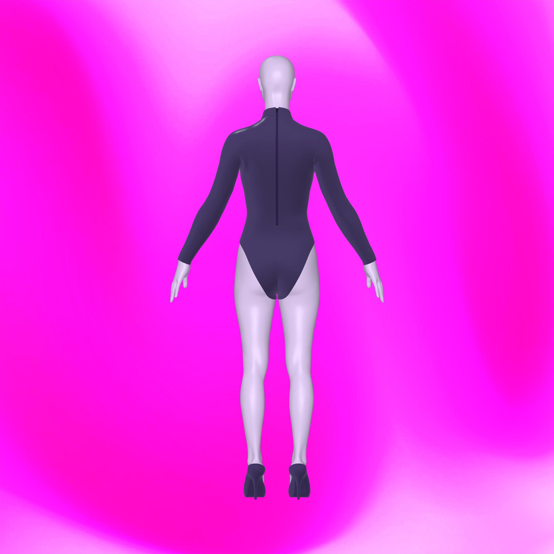 Katkow Long Sleeve Leotard Sewing Pattern (Sizes XS-4X) - Drag Queen Womens back