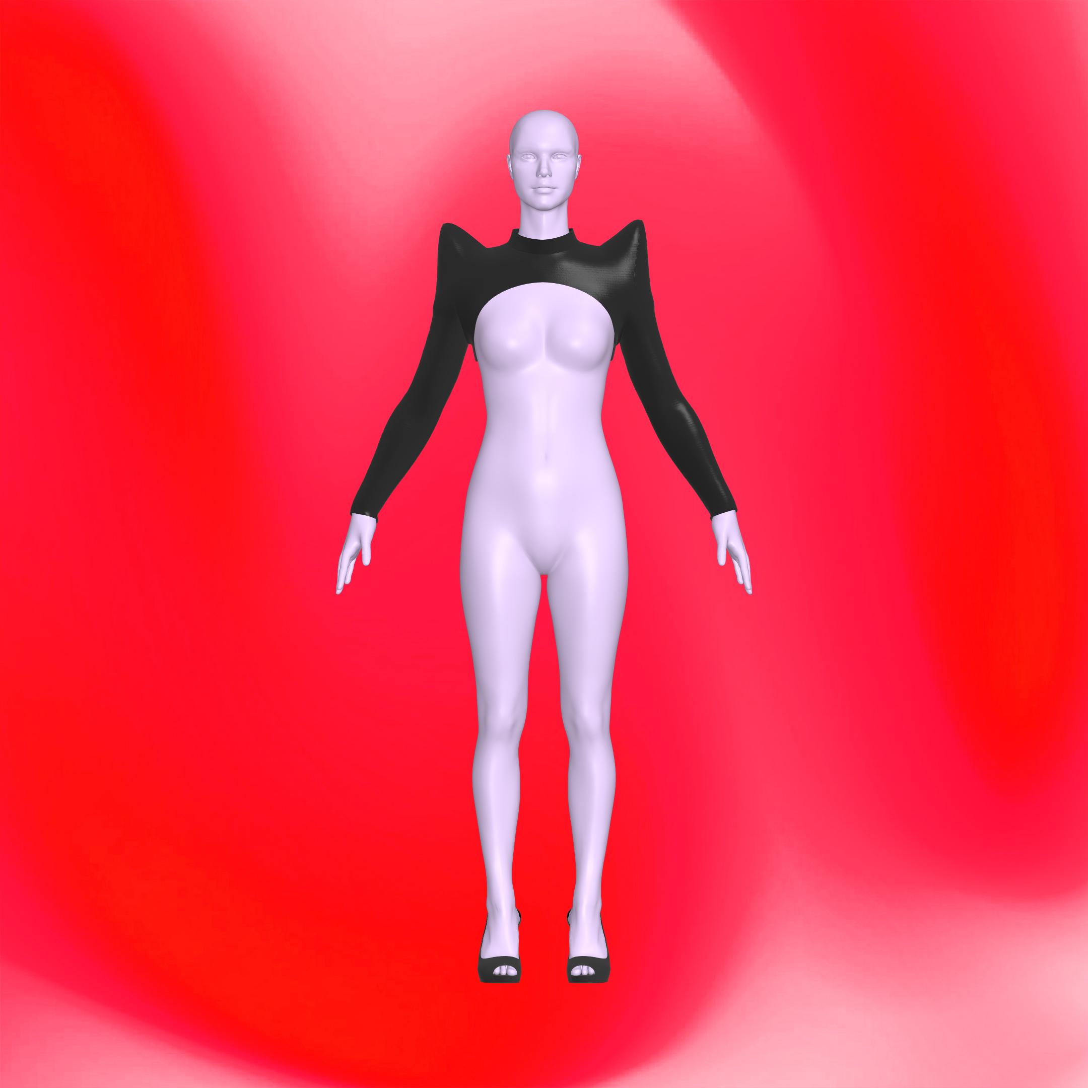 Katkow Drag Queen Pointed Shoulder Shrug Sewing Pattern (Sizes XS-4X) - PDF front