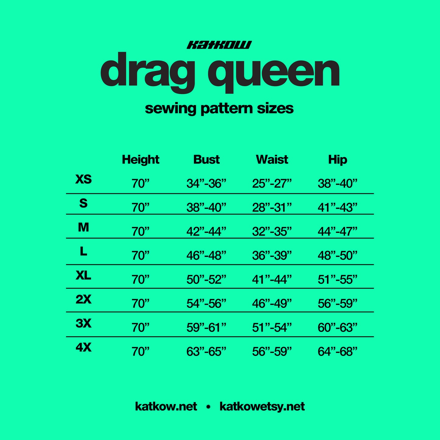 katkow drag queen leotard sewing pattern bathing suit sizes
