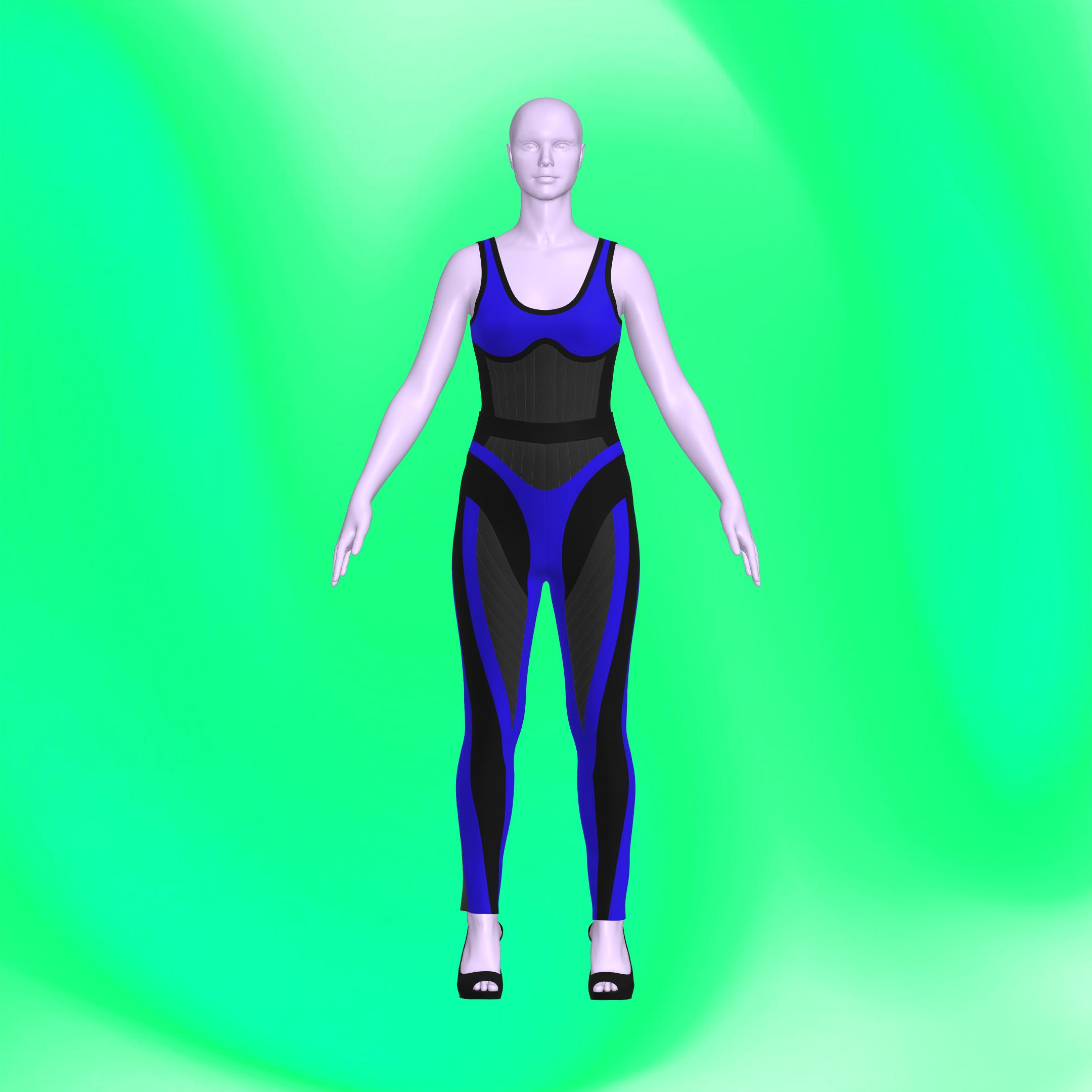 katkow drag queen bodysuit and leggings sewing pattern set front