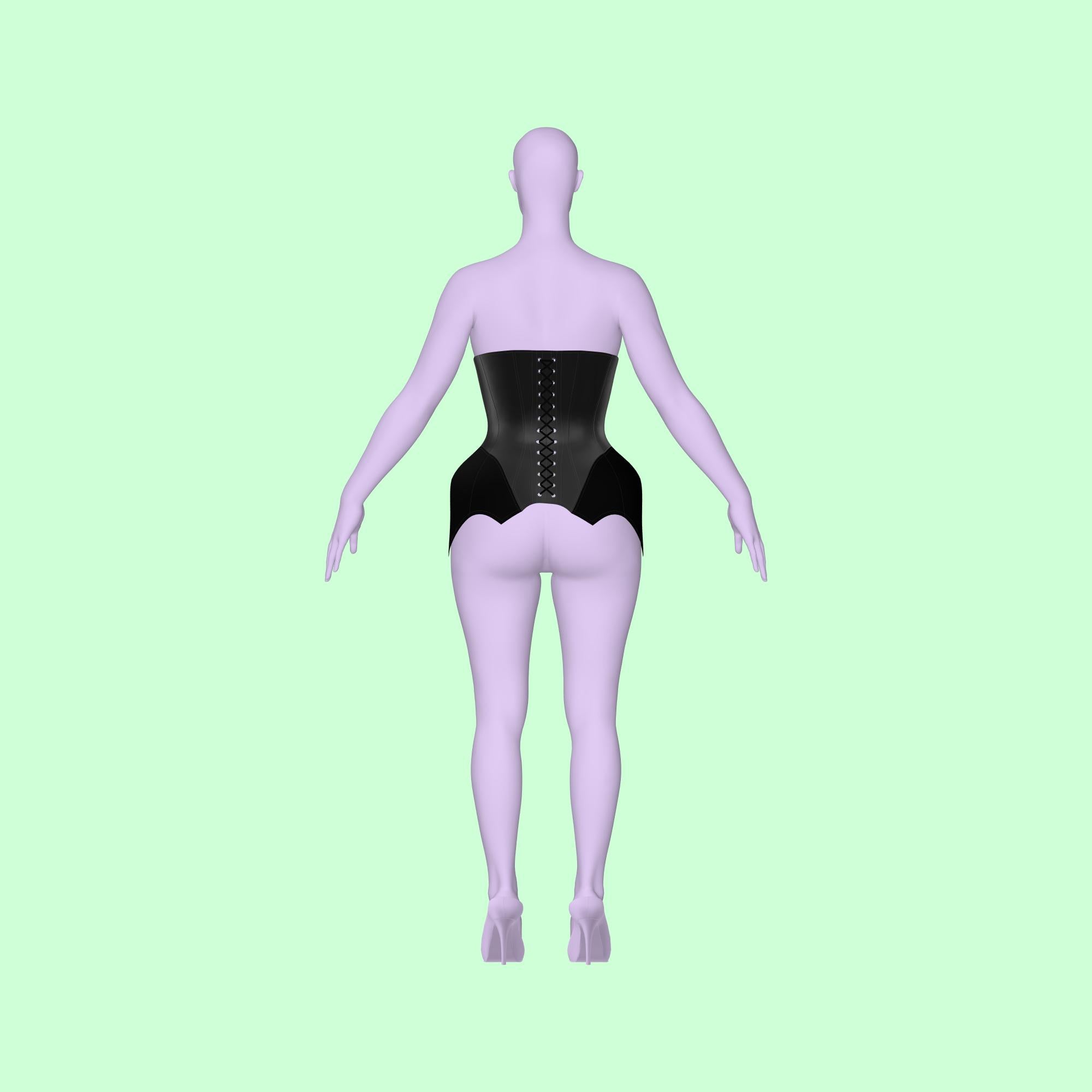 Bat Overbust Corset Sewing Pattern (XS-4X) PDF For Drag Queens Katkow Gothic Halloween Costume Cosplay Bustier BACK