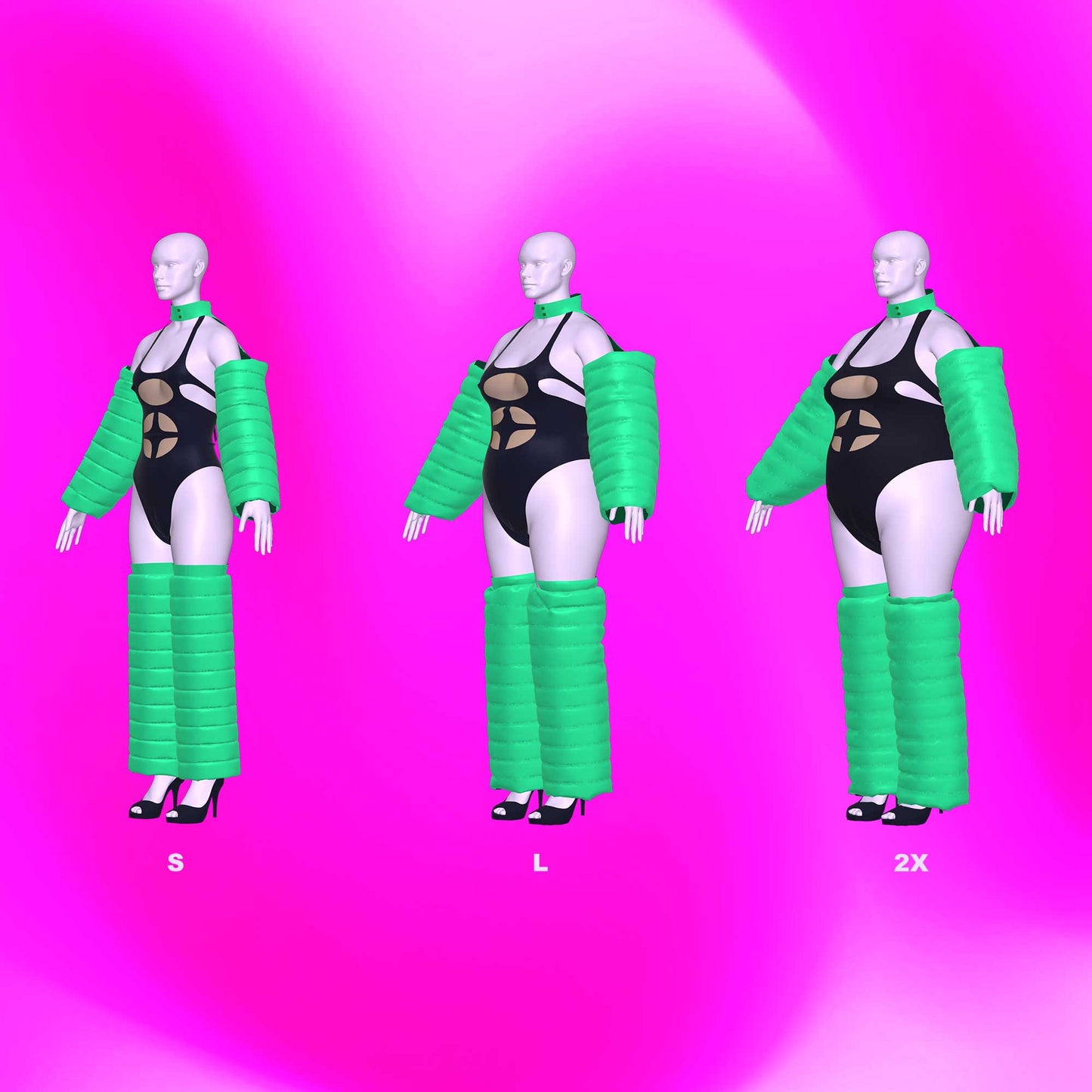 katkow drag queen sewing pattern puffer jacket and leotard sizes