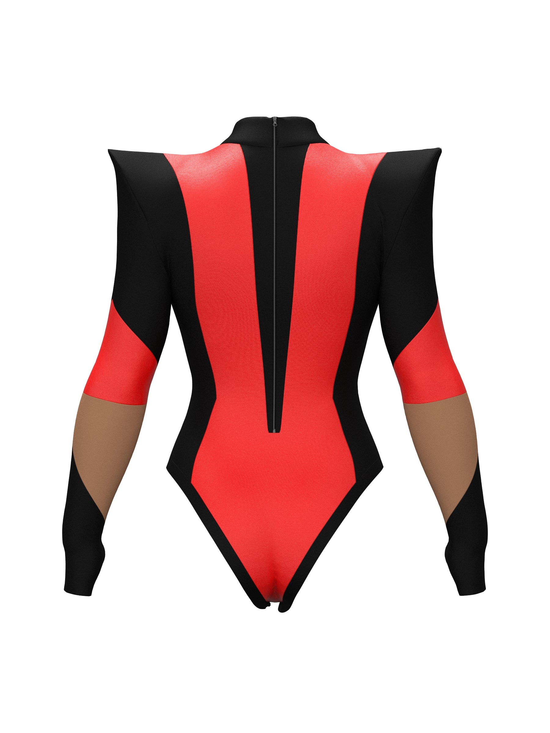 Pointed Shoulder Color-block Leotard Sewing Pattern For Drag Queens Cosplay Cutouts Stretch Dance Outfit Bodysuit by Katkow