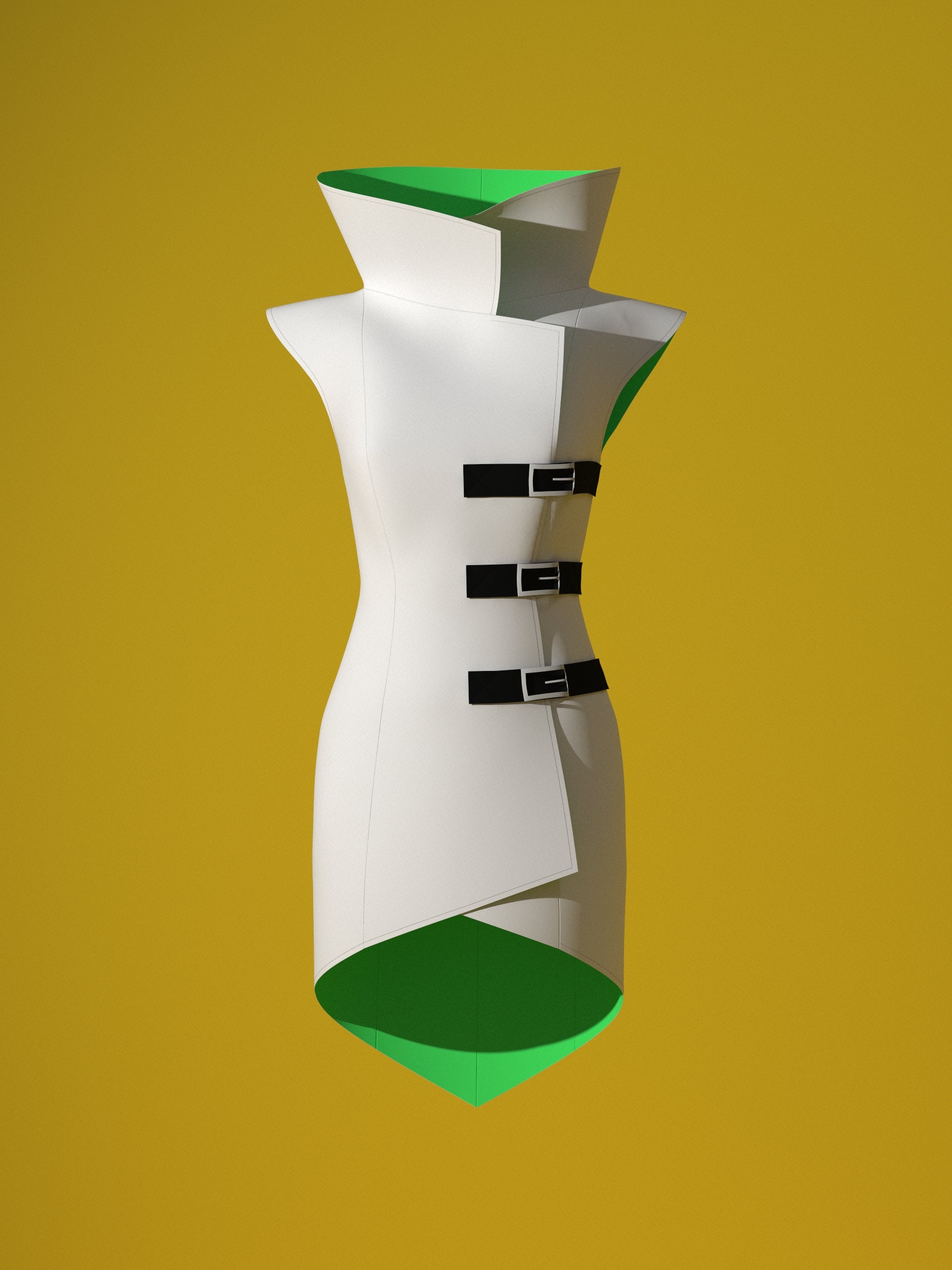 Mad Scientist Lab Coat (XS-XL) Drag Queen Halloween Costume Sewing Pattern Cosplay by Katkow Front Render Garment