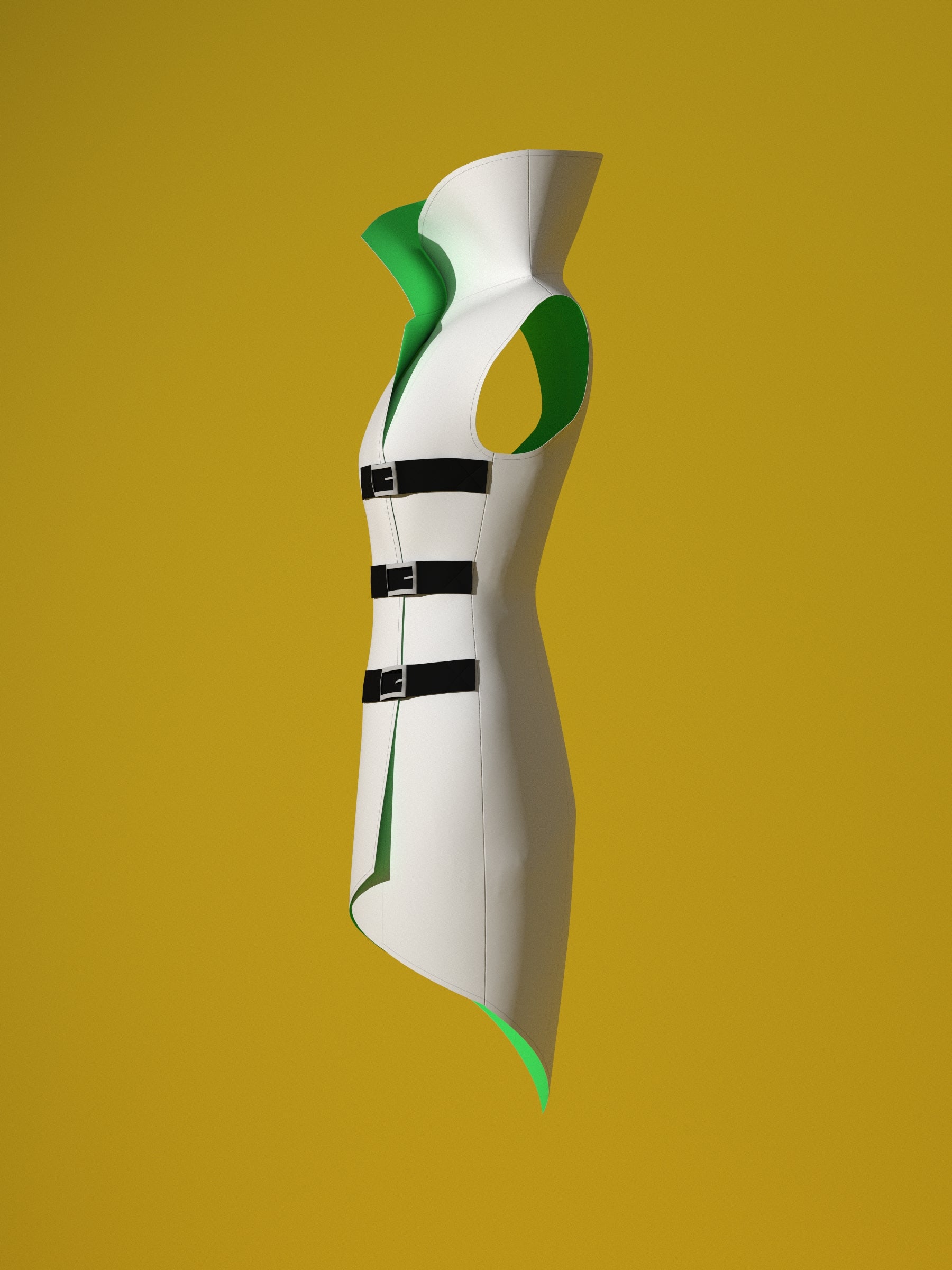 Mad Scientist Lab Coat (XS-XL) Drag Queen Halloween Costume Sewing Pattern Cosplay by Katkow Side Render Garment